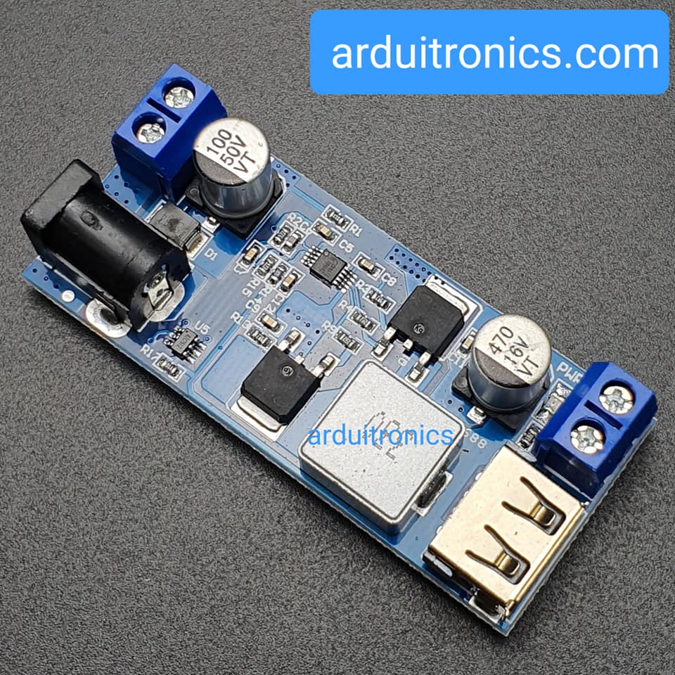 DC-DC 5A Step Down 9-36V to 5V โมดูลแปลงไฟจาก 9-36V เป็น 5V 5A ขั้วต่อไฟออกแบบสายและ USB