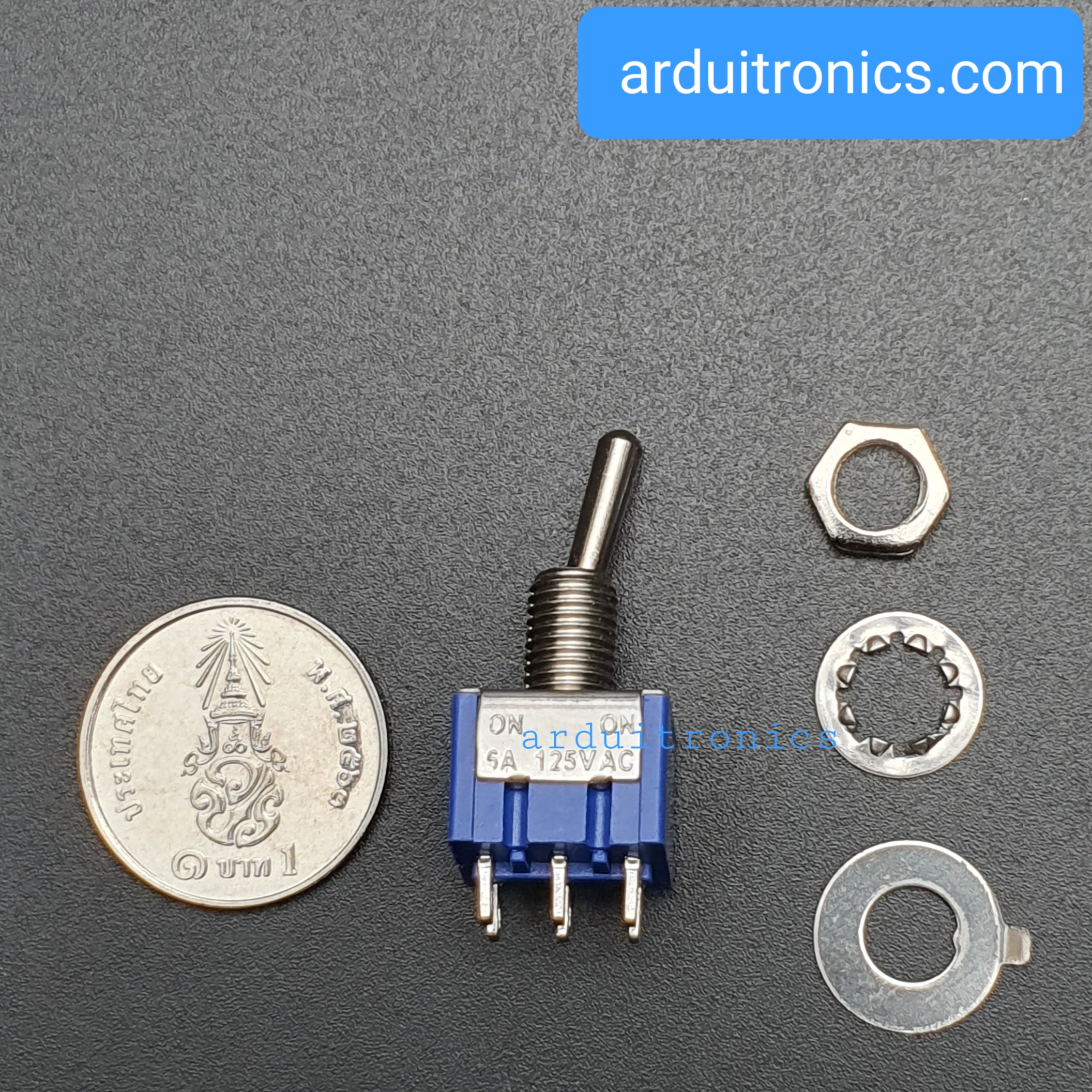 MTS-202 Toggle Switch 6-Pin แบบ On-On (สวิตช์เปิด/ปิด 6 ขา 6A 125V)