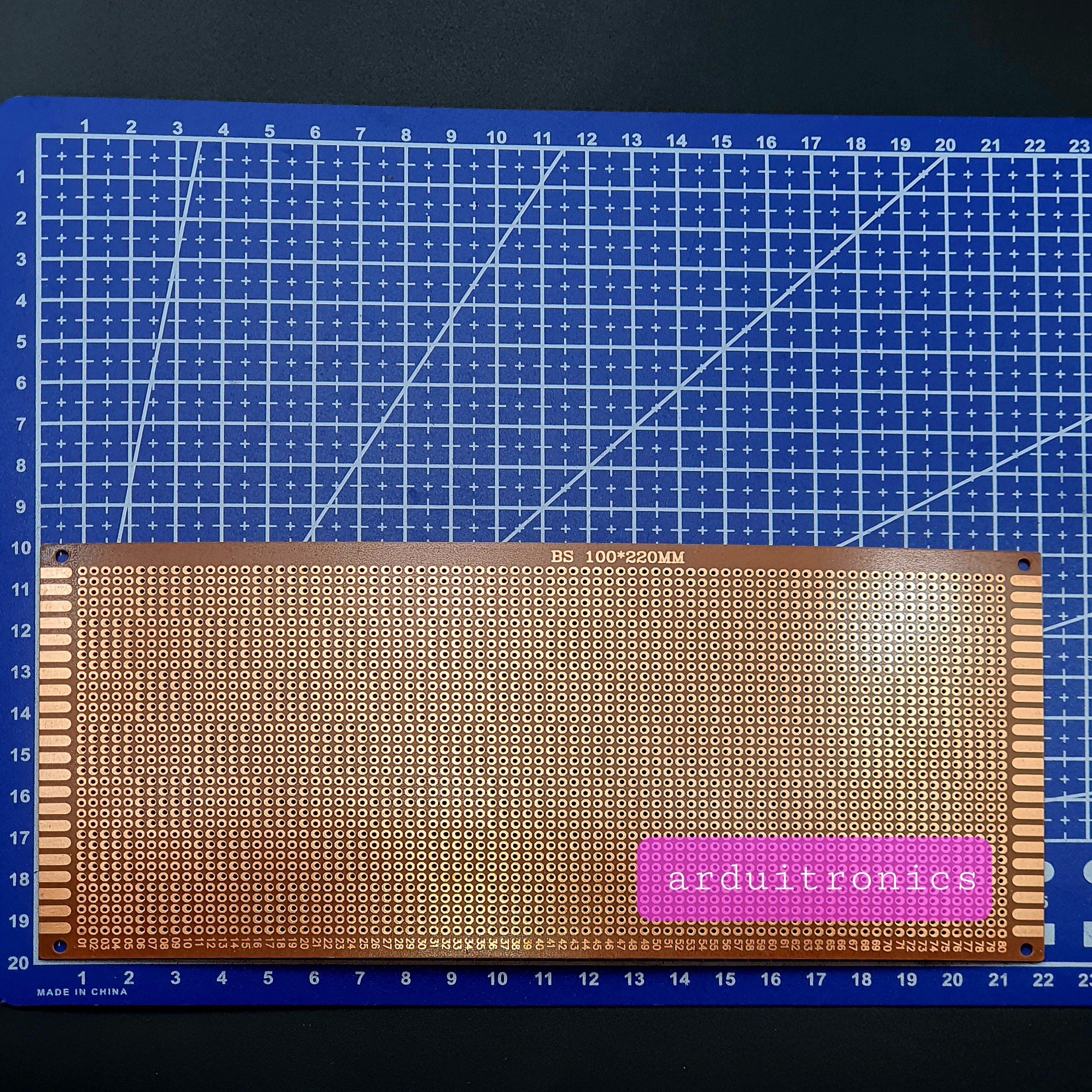แผ่น PCB ไข่ปลา 1 หน้า ขนาด 10x22cm (สีน้ำตาล) แผ่นปริ๊นอเนกประสงค์ PCB 1 หน้า ไข่ปลา Prototype PCB Board 10x22cm