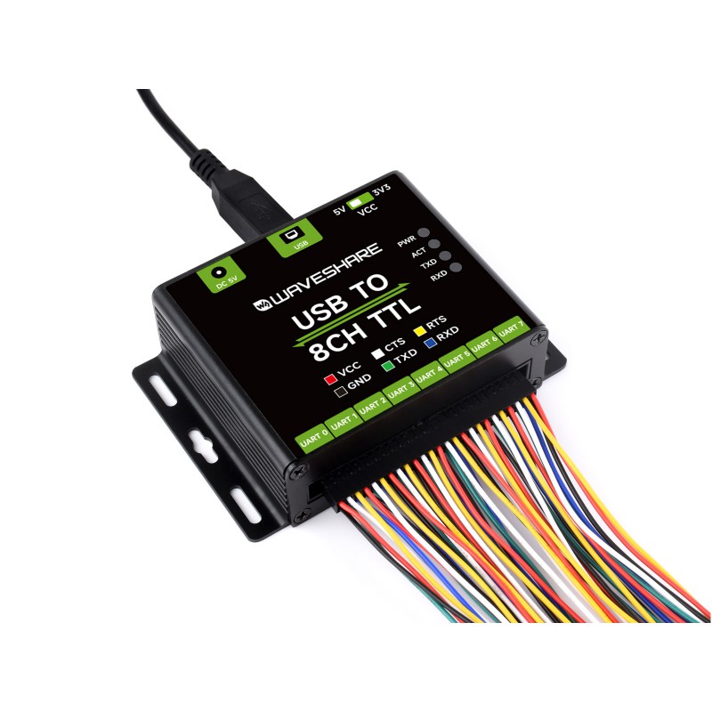 Industrial USB TO 8CH TTL Converter, USB to UART, Multi Protection Circuits, Multi Systems Support, USB To TTL Adapter (แท้จาก Waveshare)