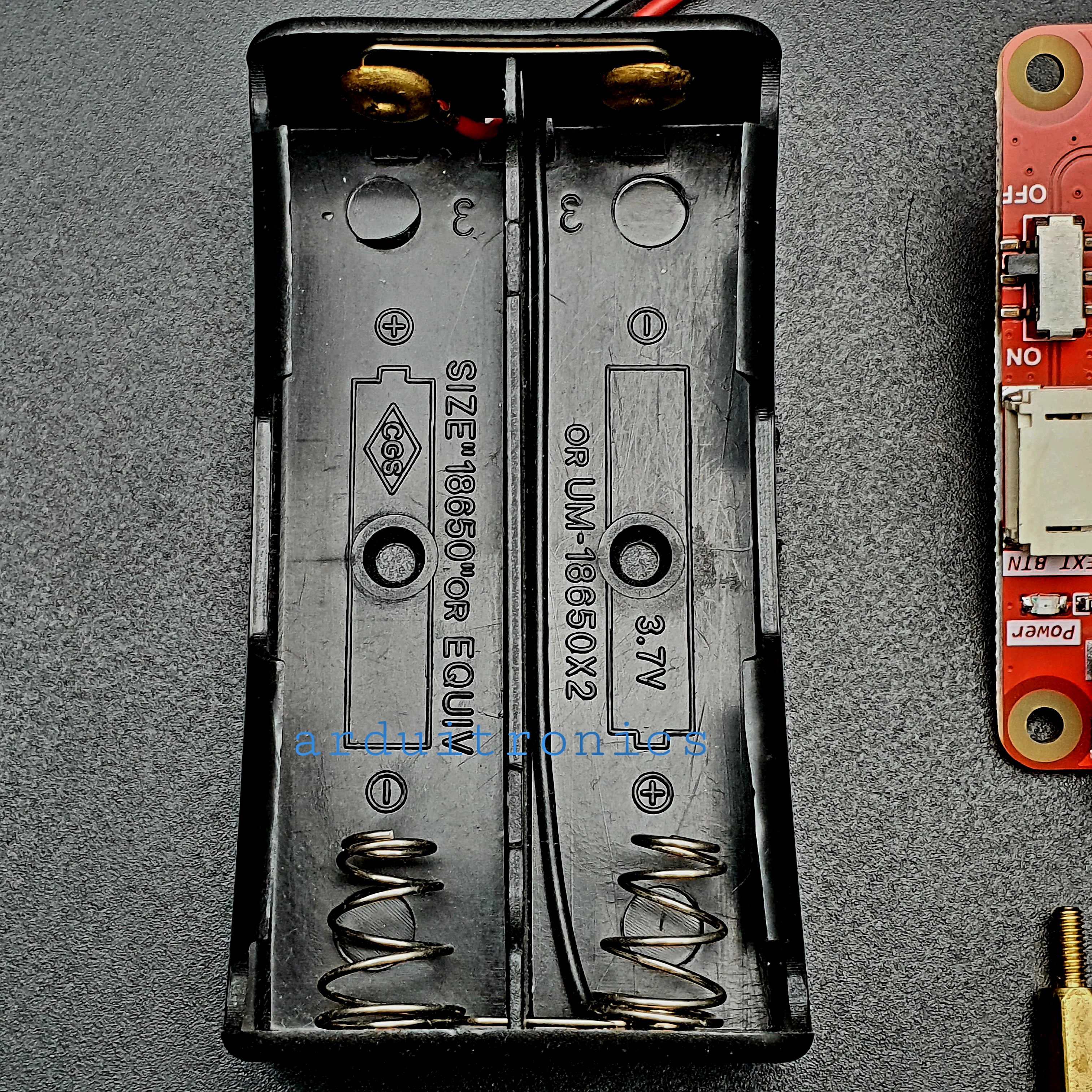 Raspberry Pi (RPi) UPSPack Standard V3 PCB สีแดง + Battery Box 18650