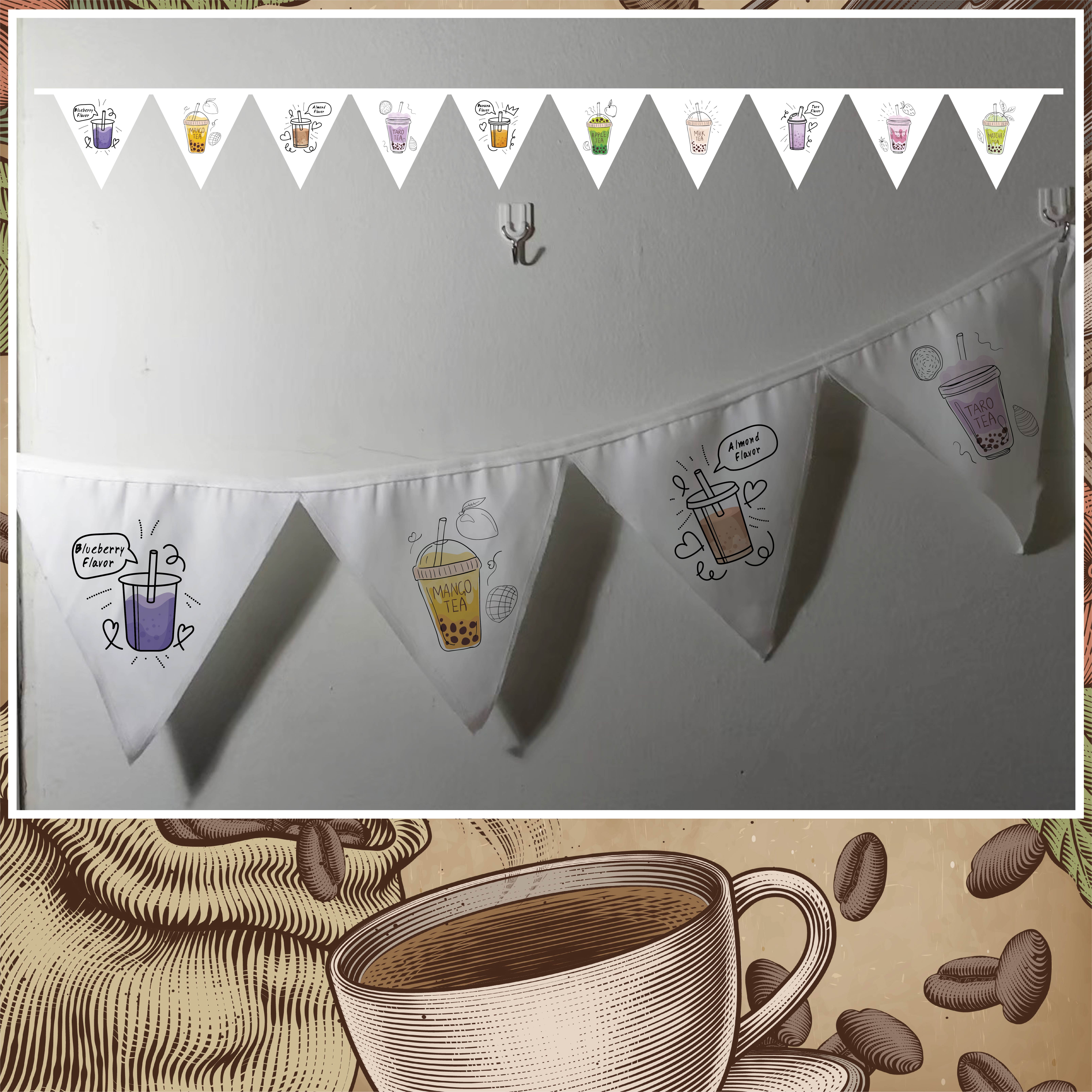 ธงราว ธงเซต ธงชุด ธงประดับ ร้านกาแฟ พร้อมส่งด่วน ทุกวัน มีสต๊อกเยอะมาก