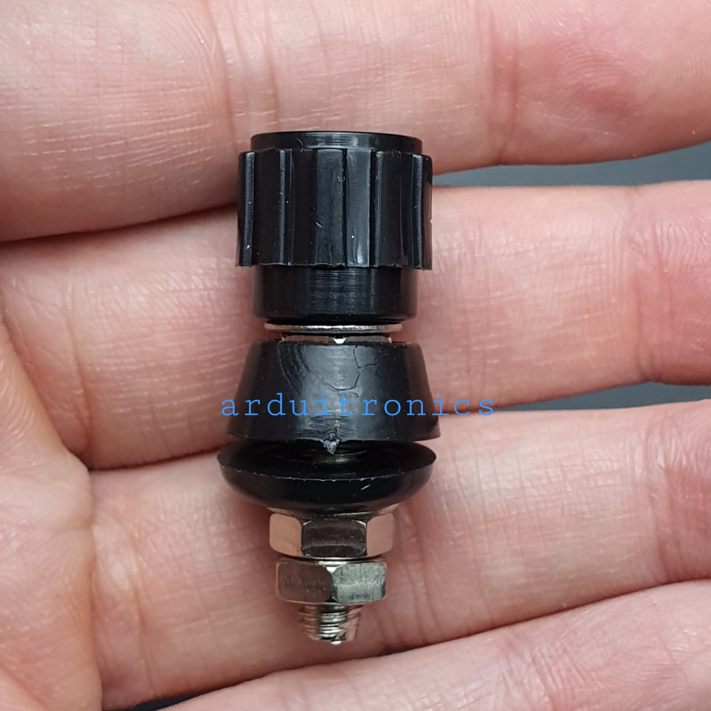 (1คู่) JS-107ขั้วต่อขนาด M5 (JIEXIANZHU) ฝาครอบเบกาไลต์+เกลียวทองแดง น๊อตวัสดุเหล็กชุบนิกเกิล สำหรับเครืองเชื่อม อินเวอร์เตอร์ แบตเตอรี่