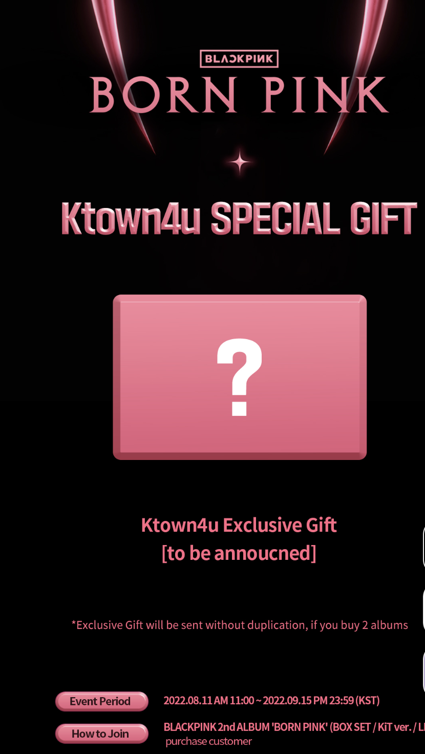 BLACKPINK - 2nd ALBUM [BORN PINK] BOX SET แบบ ได้ของแถม เพิ่ม จาก เคทาว หน้าปก Pink ver. + โปสเตอร์ พร้อมกระบอกโปสเตอร์ - ส่งเรือ