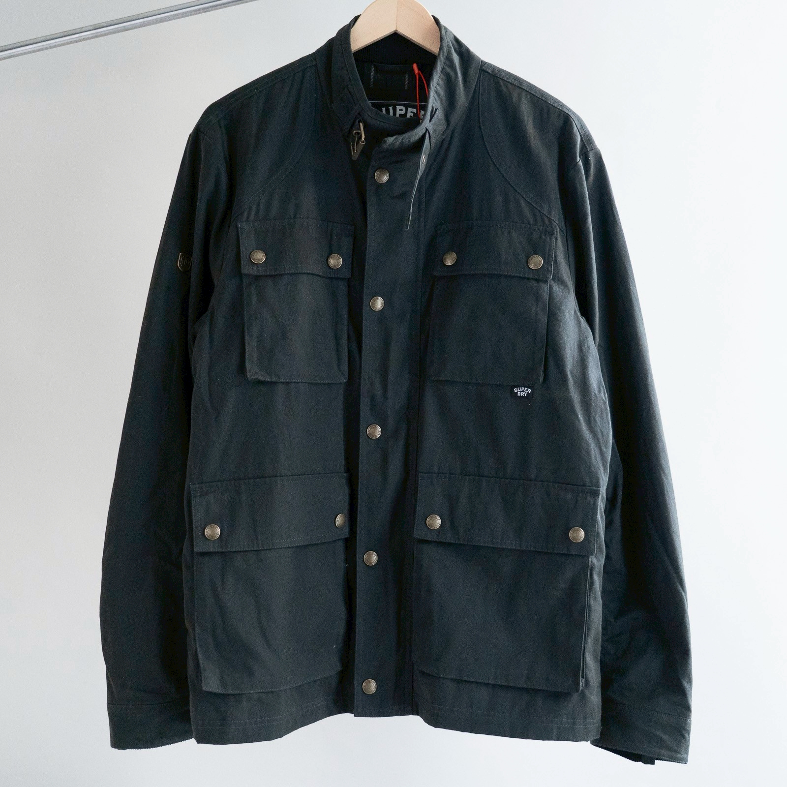 Superdry Merchant Wax Racer Jacket – Olive Green