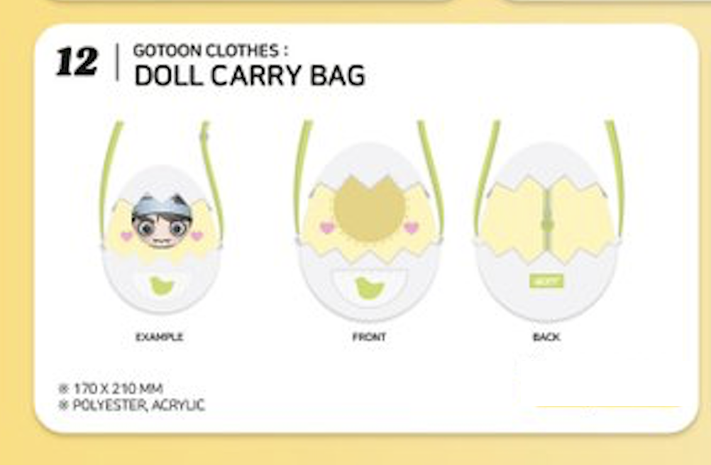 GOT7 - GOTOON BY GOT7 SUMMER STORE OFFICIAL MD - Gotoon Clothes: Doll Carry Bag