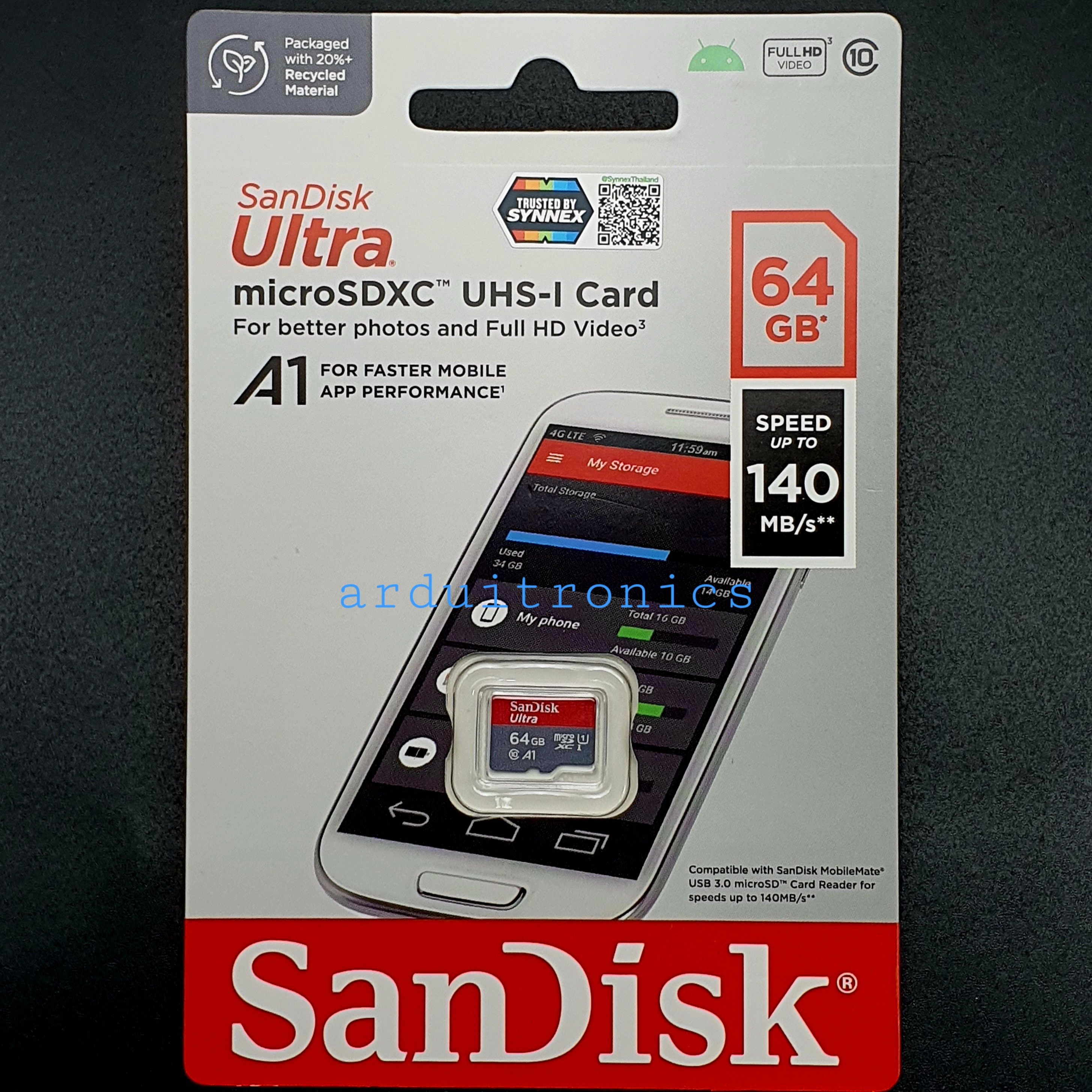 SanDisk Ultra MicroSDXC UHS-I SDCard 64GB Class10 (speed upto 140MB/s)