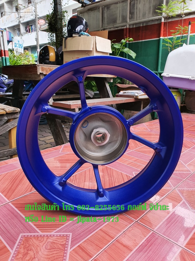 (Aerox) ชุดวงล้อแม็ก หน้าหลัง Yamaha Aerox 155 (สีน้ำเงิน) แท้ (ขายเป็นคู่)