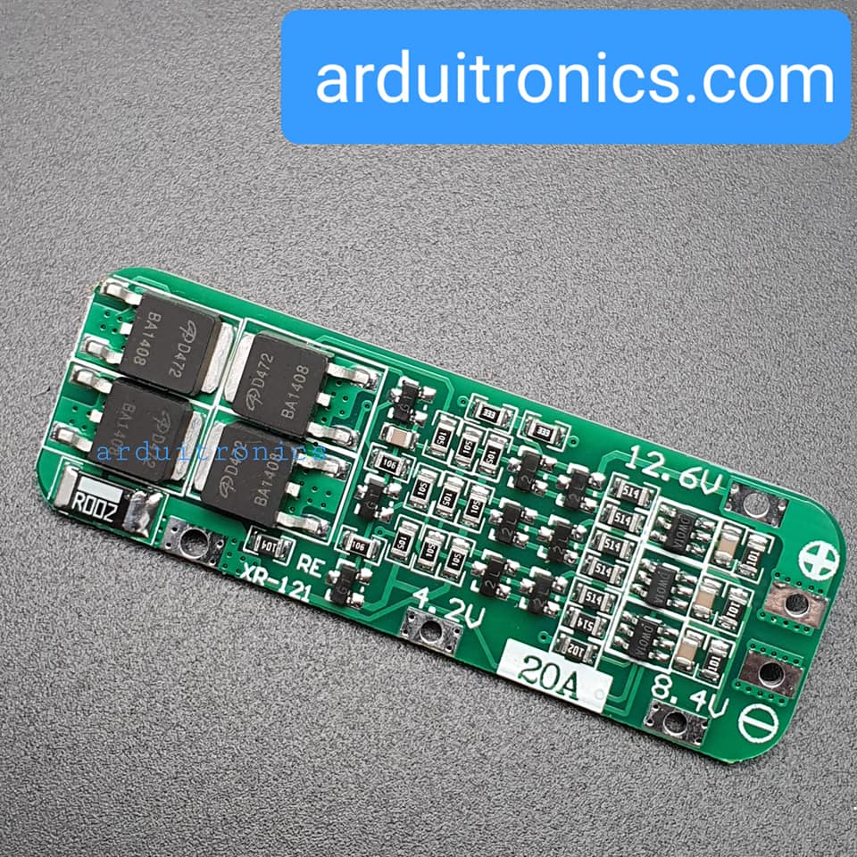 3-Series 20A 12.6V BMS PCB Protection Board with Automatic Recovery for 18650 Li-ion Lithium Battery
