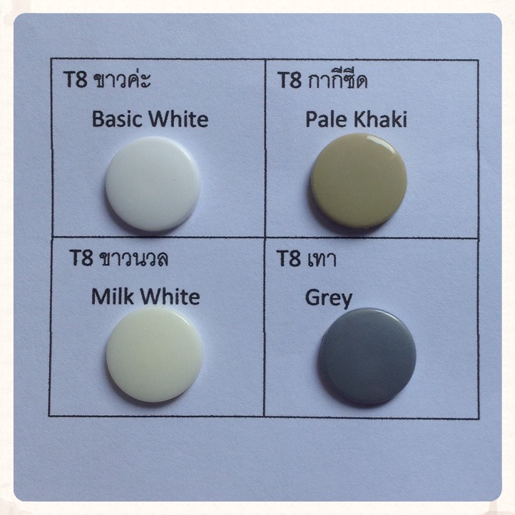 กระดุมแป๊กพลาสติก T8 แพ็ค 5ชุด plastic snap button T8 pack 5sets