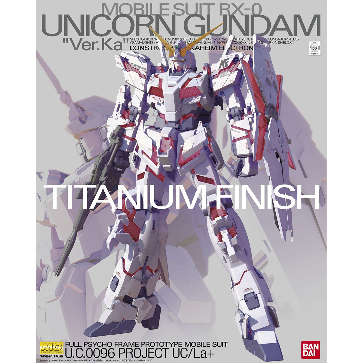 MG 1/100 RX-0 Unicorn Gundam Ver. Ka Titanium Finish