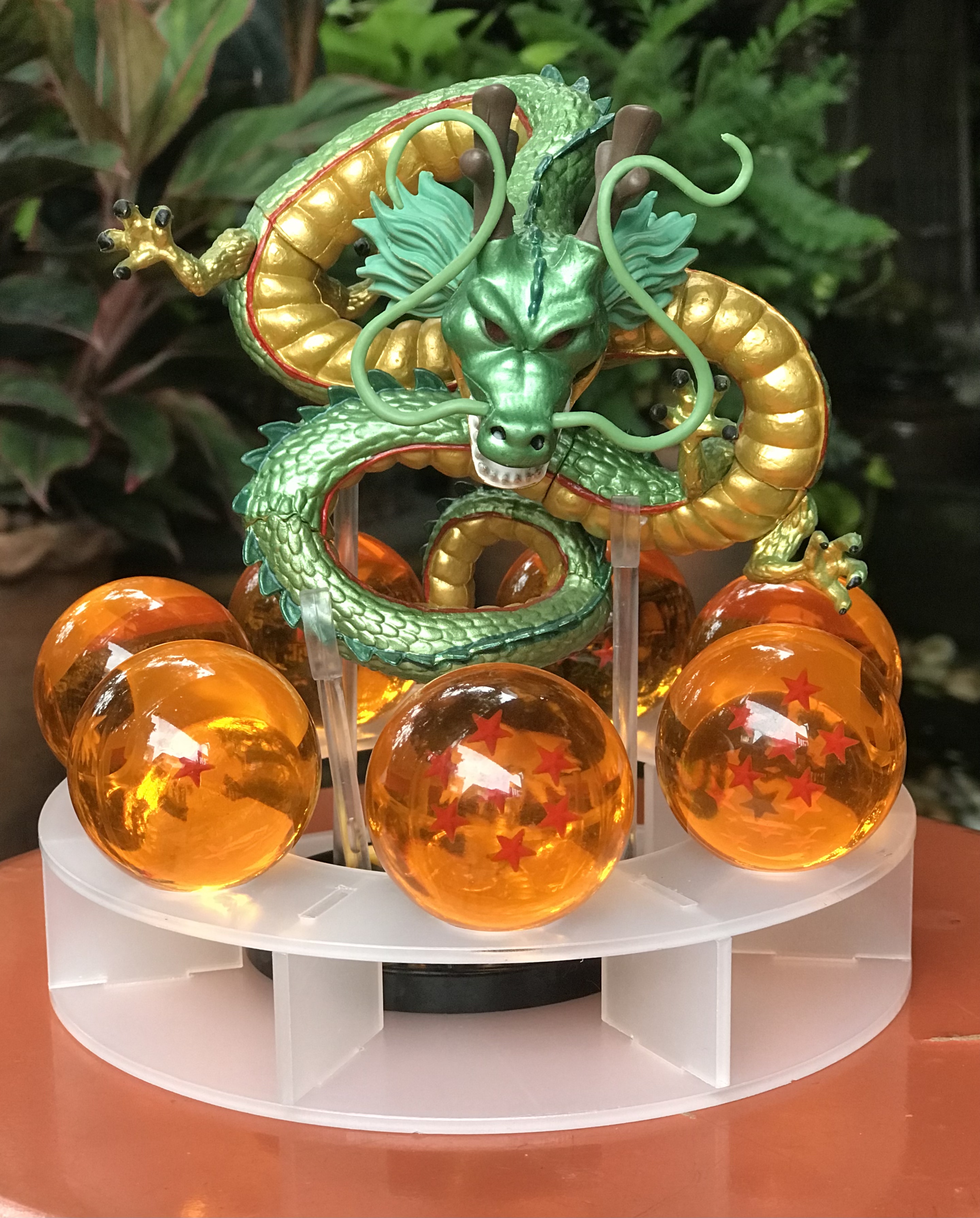 โมเดลเทพเจ้ามังกรสีเขียว Dragonball พร้อมลูกแก้วดราก้อนบอล 7 ลูก Crystal Ball ขนาด 4.3 cm. และแท่นวาง