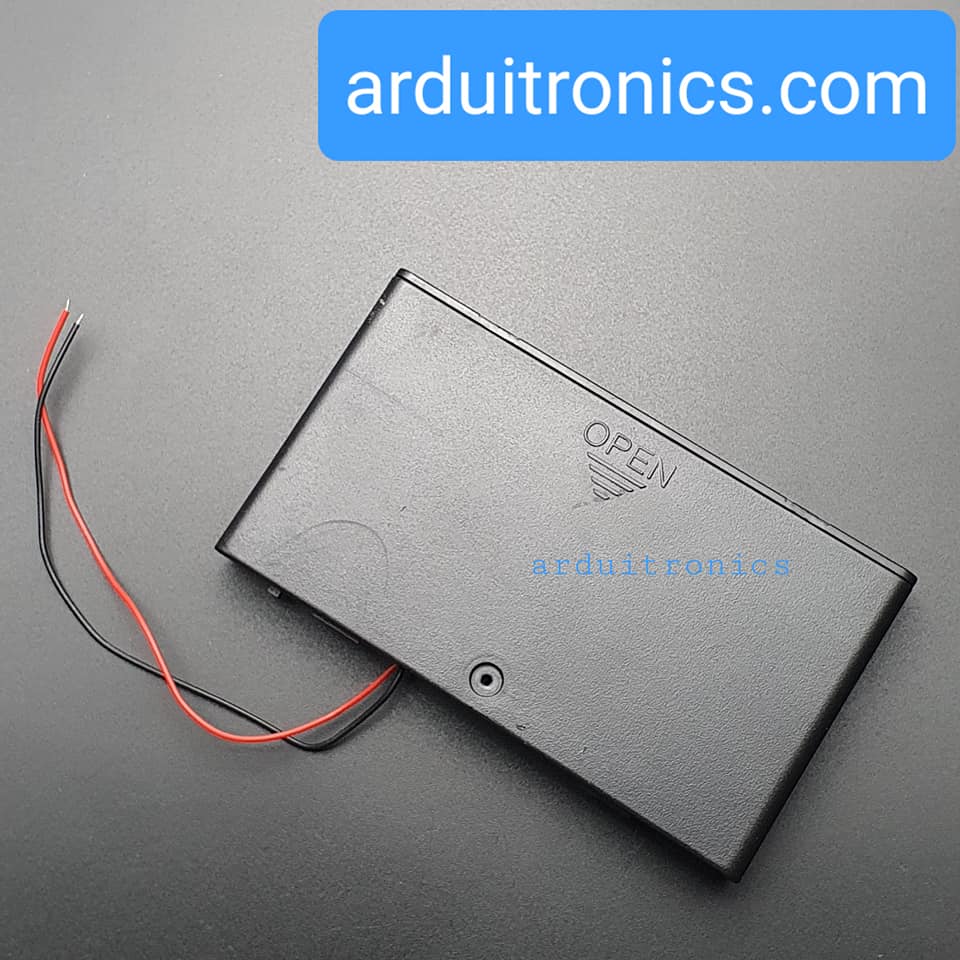 Battery Box รางถ่าน 8 ก้อน AA 12V (ก้อนละ 1.5V) แบบมีฝาปิด และมีสวิทช์เปิดปิด
