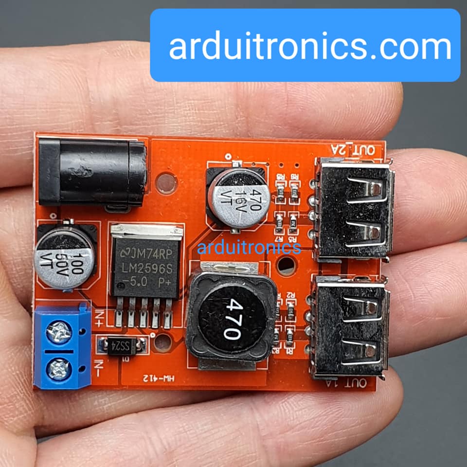 Dual USB DC-DC 9V / 12V / 24V / 36V to Fixed Output 5V 3A Step Down Module