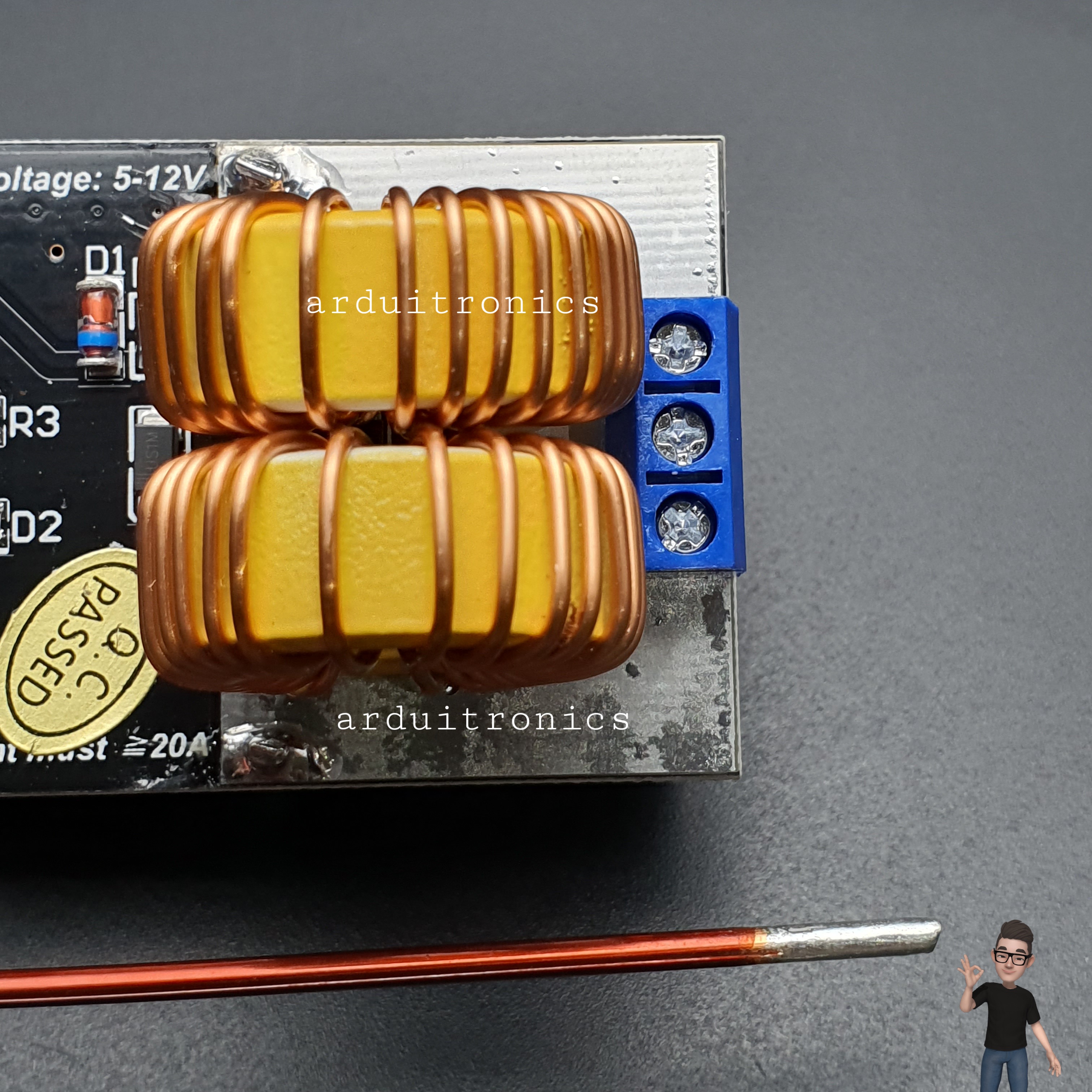 เครื่องเหนี่ยวนำความร้อนโลหะแบบไร้สัมผัส Induction Heater Mini ZVS no-tap Finished Product