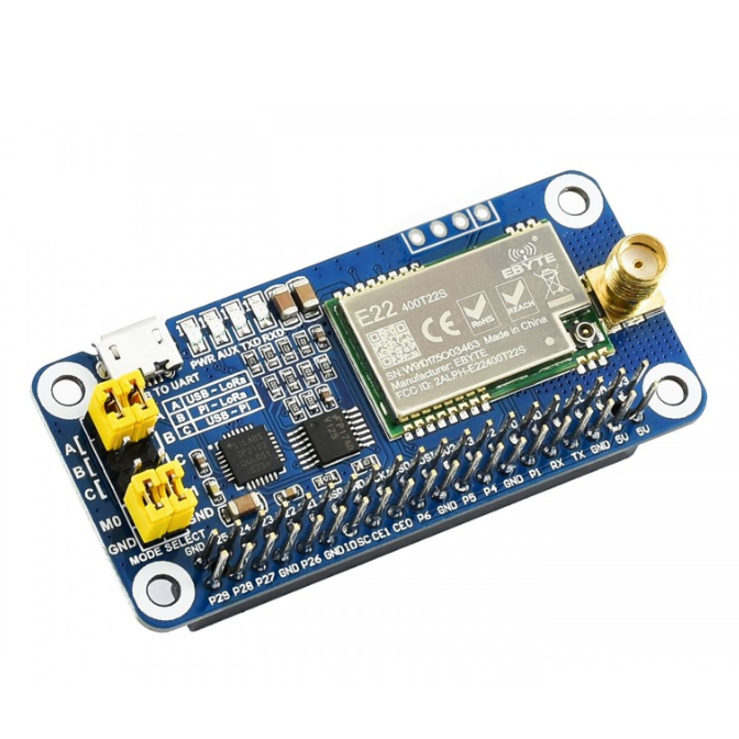 SX1268 LoRa HAT for Raspberry Pi, 433MHz Frequency Band IoT HAT (แท้จาก waveshare)