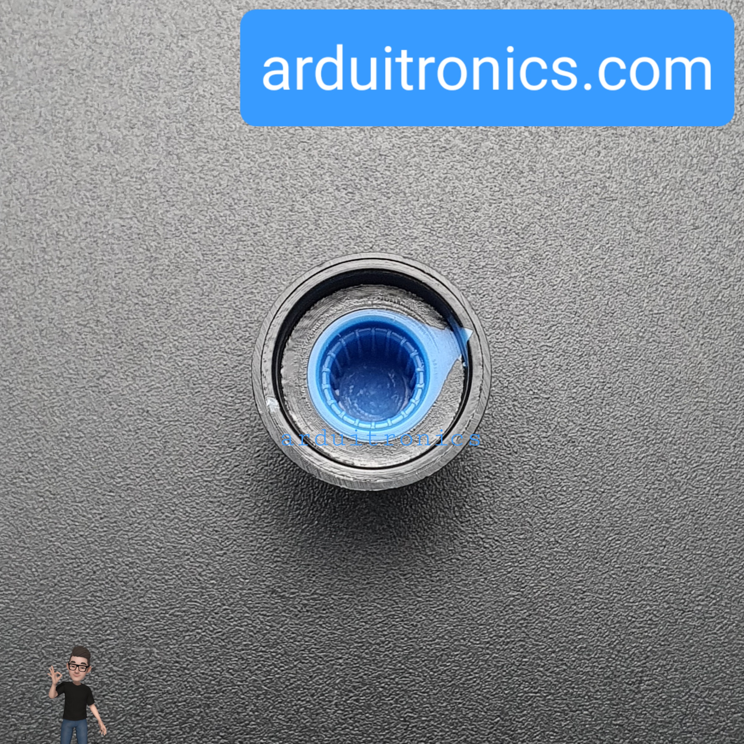 Blue สีนำเงิน หัวจุกหมุนสำหรับตัวต้านทานปรับค่าได้ WH148 Plastic Knob Potentiometer Size 15X17mm