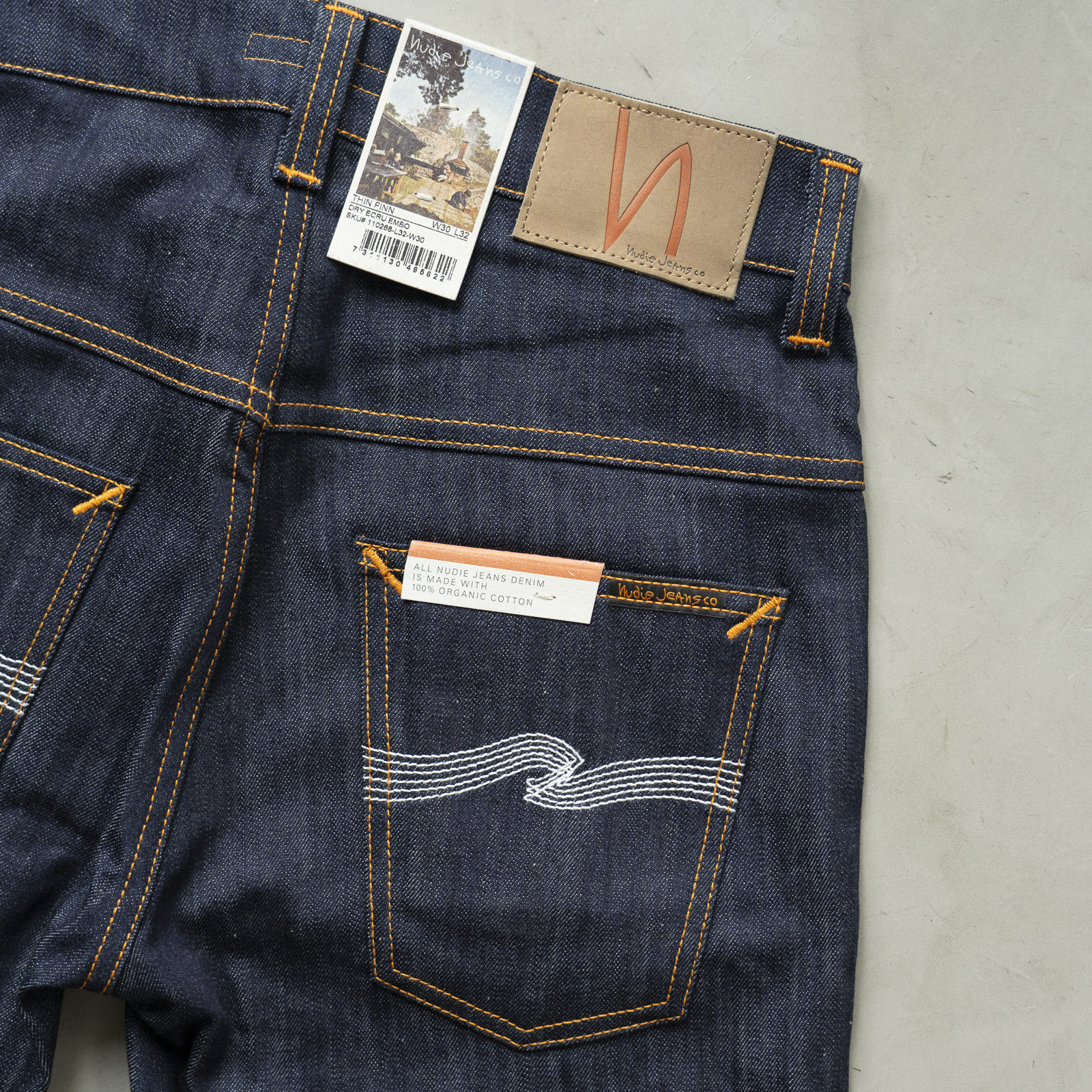 *Thin Finn Dry Ecru Embo ขาสั้น