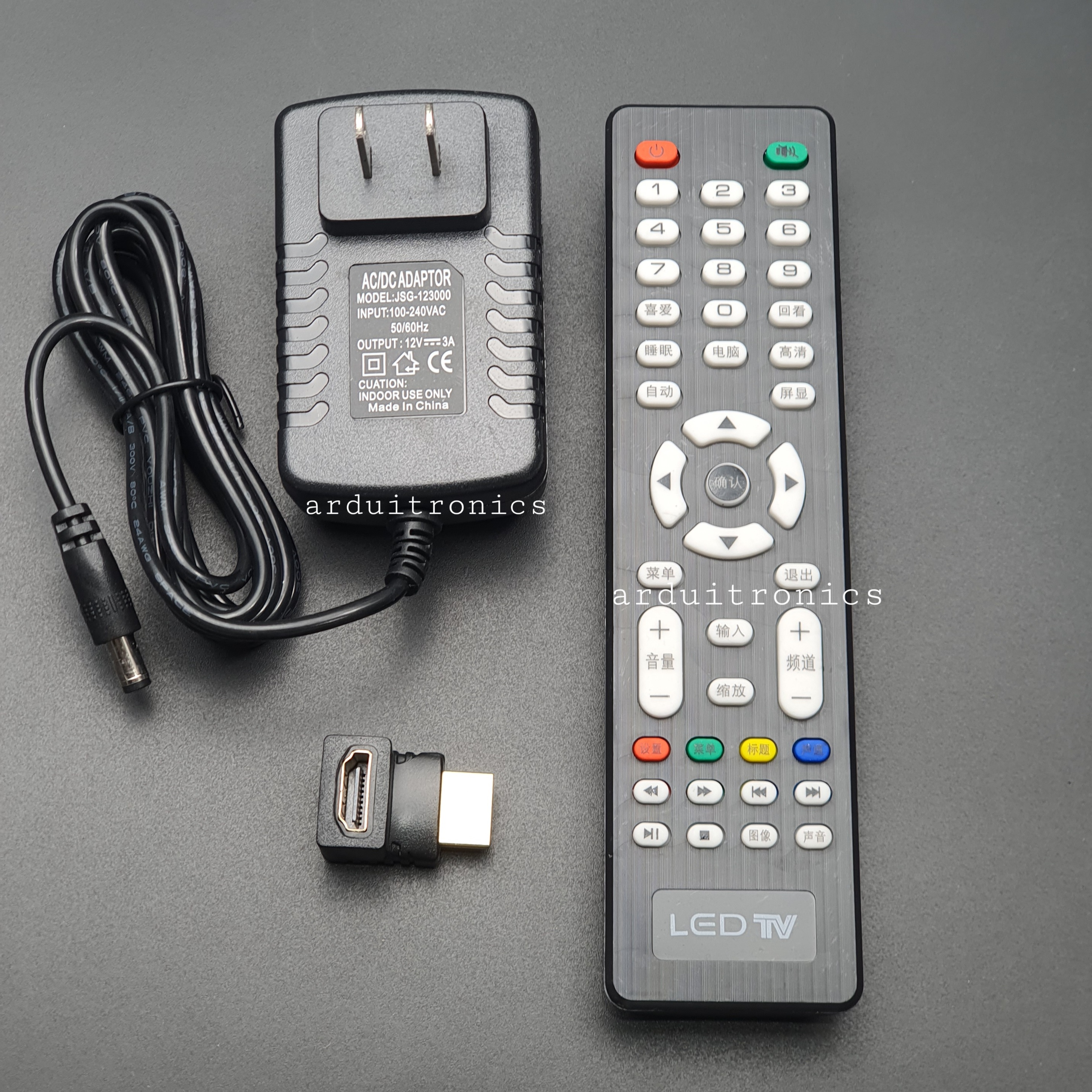 จอ LCD 12นิ้ว 1024x768 (แถม remote control / power adapter / HDMI adapter) สำหรับ Raspberry Pi / Nvidia พร้อมฐานตั้ง
