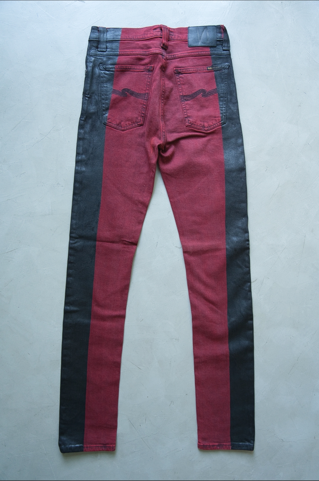 [DEFECT] High Kai Org. Black Stripe ยีนส์สกินนี่เอวสูง Nudie Jeans ของแท้ 100%