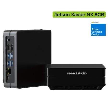 reComputer J2021 Jetson Xavier NX 8GB Module, 4xUSB, M.2 Key E & Key M Slot, Aluminum case, Pre-installed JetPack (384-Core Volta GPU, 8GB LPDDR4, 16GB eMMC) - Seeed Nvidia