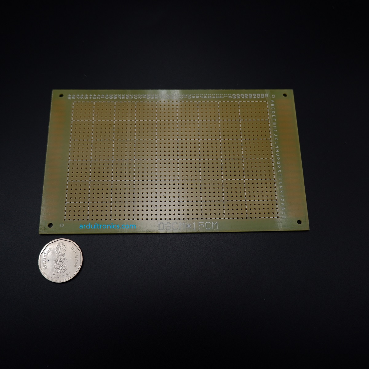 แผ่นปริ๊น PCB อเนกประสงค์แบบ 1 หน้าอย่างดี สีเขียว PCB ขนาด 9x15 เซนติเมตร (แผ่น PCB ไข่ปลา 1 หน้า)