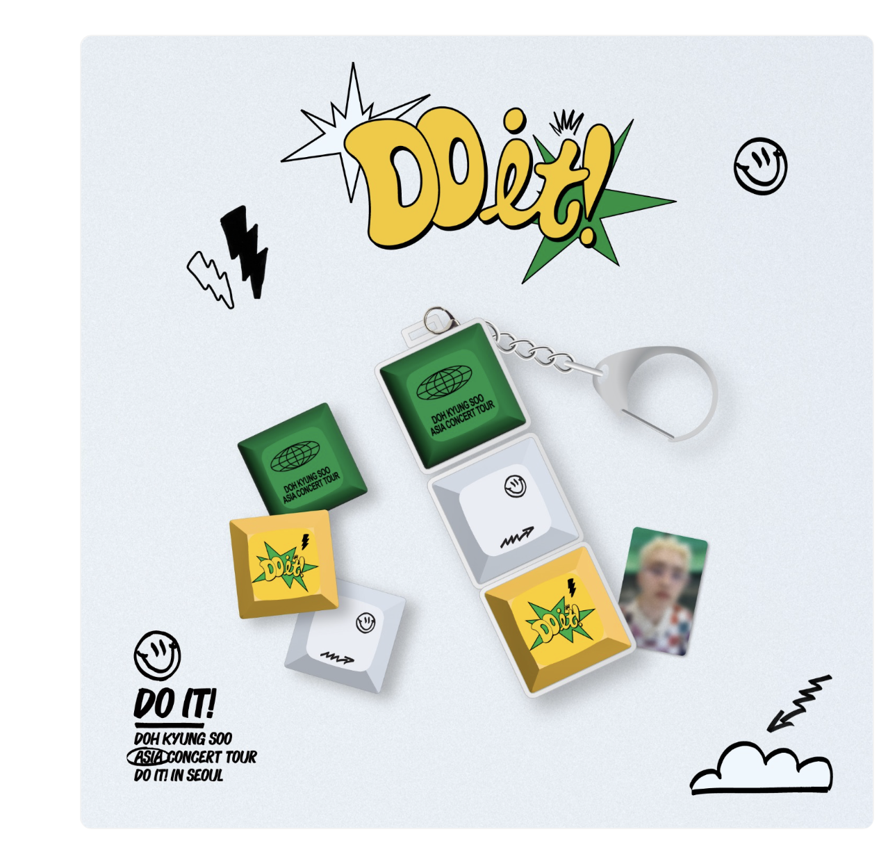 EXO - D.O. -DOH KYUNG SOO -(DOH KYUNG SOO) ASIA CONCERT TOUR [DO it!] MD - KEYCAP KEYRING