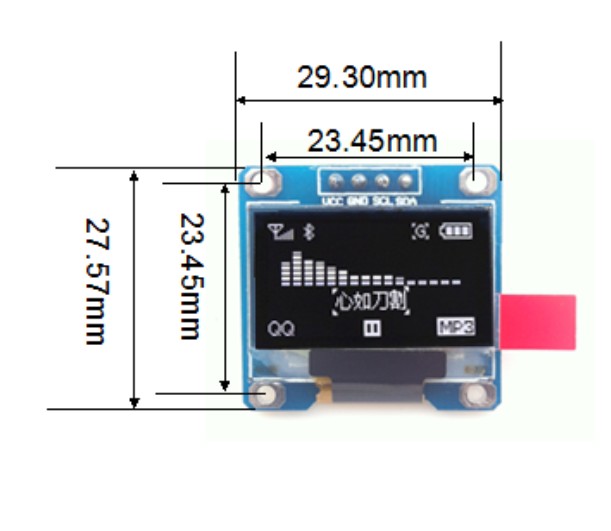 OLED Display Module 0.96" 128X64 (Blue & Yellow Color) - I2C Interface ยังไม่บัดกรี