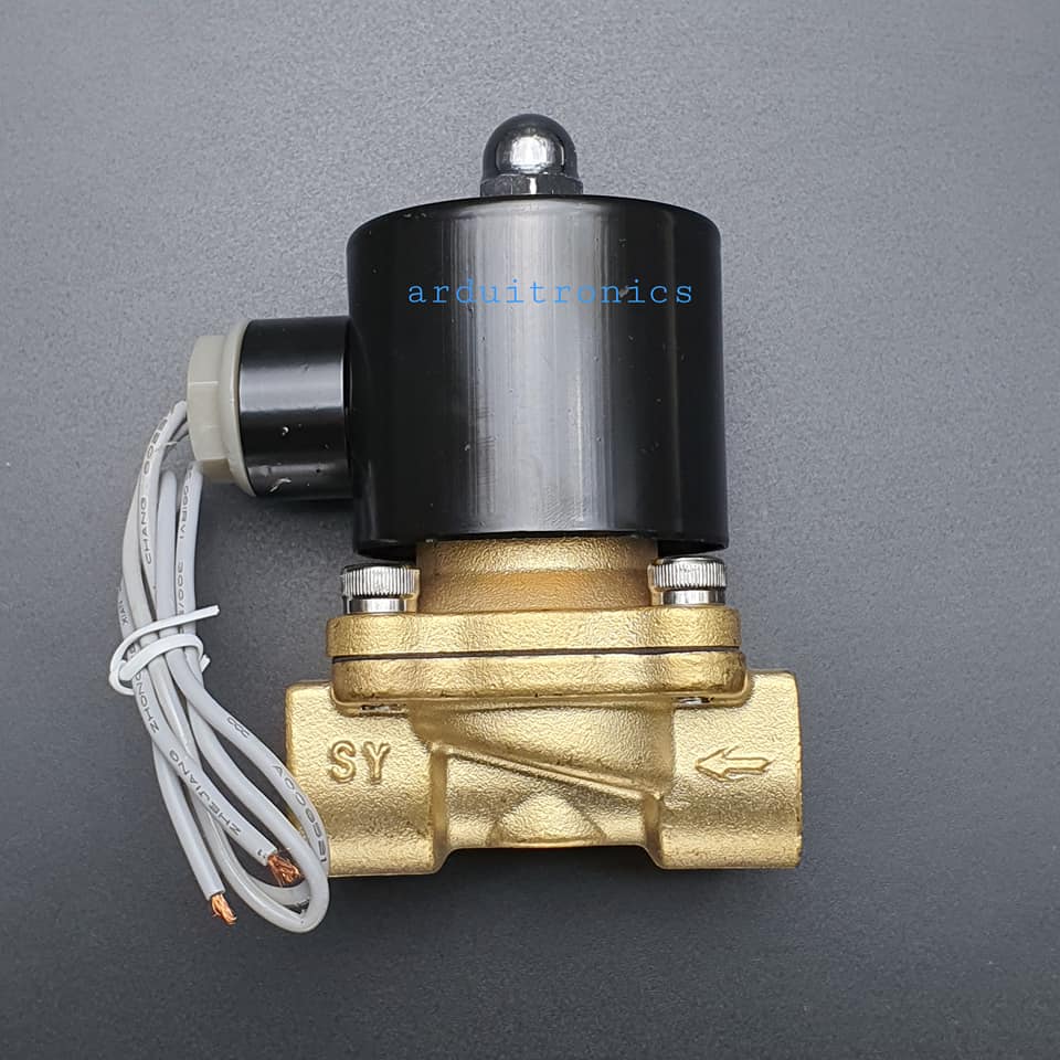 โซลินอยวาล์ว ทองเหลือง (Solenoid Valve Normally Closed) 4 หุน (1/2") 24V - ยี่ห้อ Senya 2W-160-15