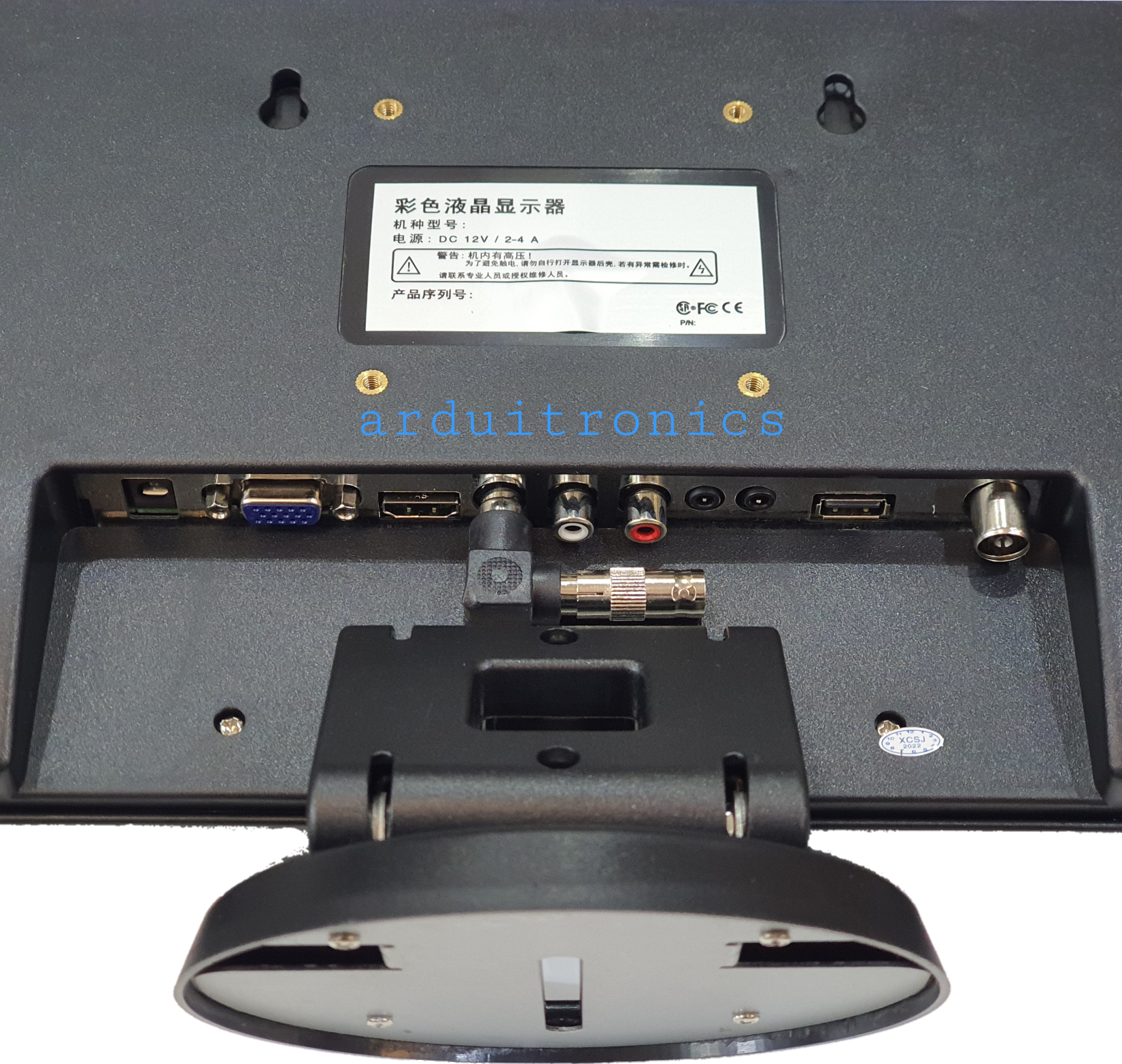 จอ LCD 12นิ้ว 1280x800 (แถม remote control / power adapter / HDMI adapter) สำหรับ Raspberry Pi / Nvidia พร้อมฐานตั้ง