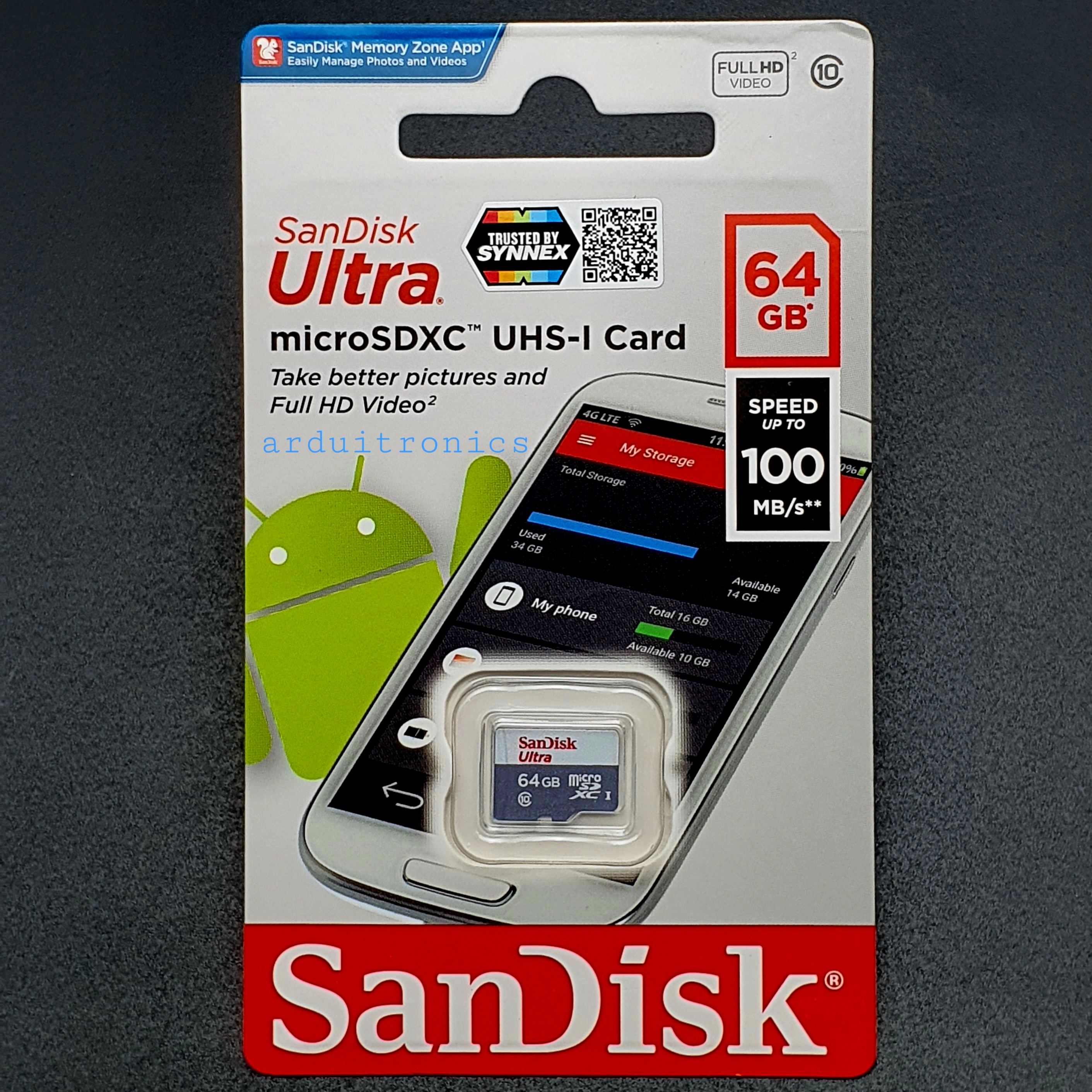 SanDisk Ultra MicroSDXC UHS-I SDCard 64GB Class10 (speed upto 100MB/s)