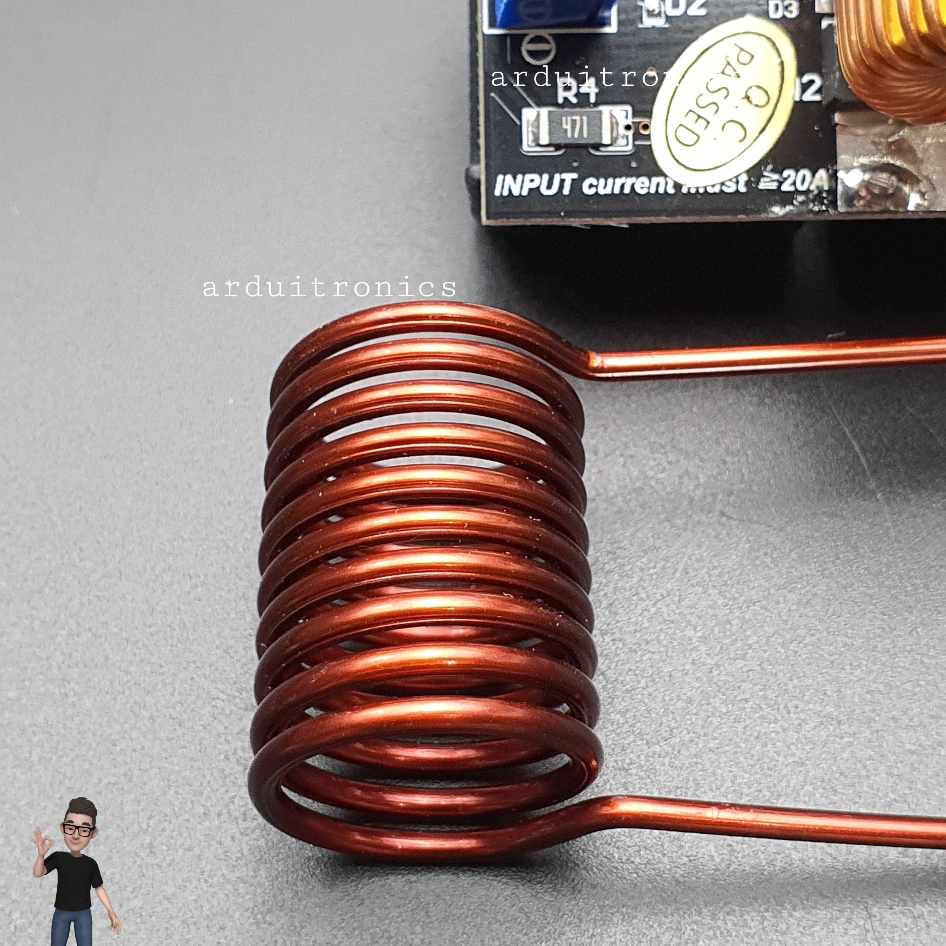 เครื่องเหนี่ยวนำความร้อนโลหะแบบไร้สัมผัส Induction Heater Mini ZVS no-tap Finished Product