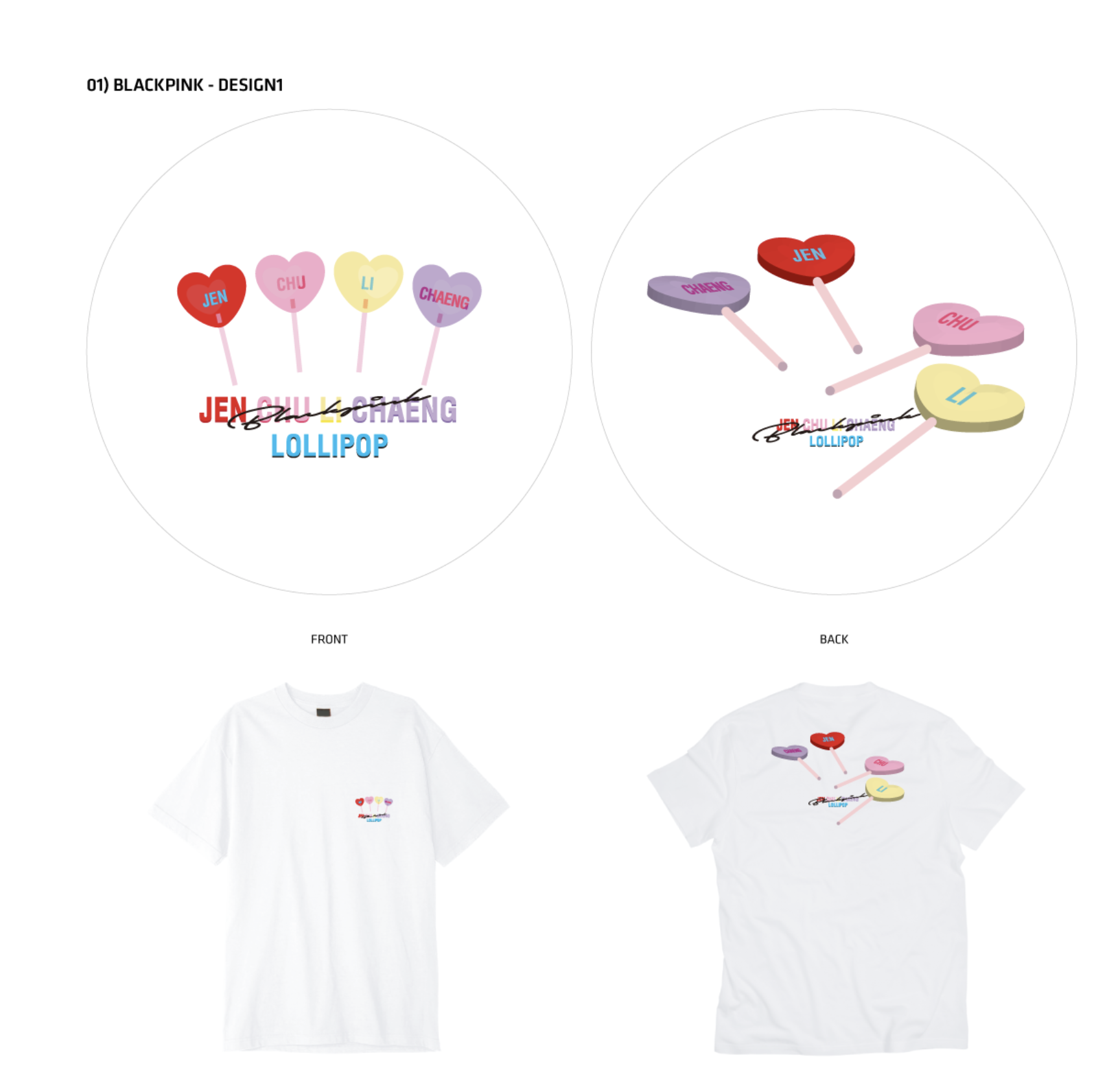 BLACKPINK -[YGBOX8] BLACKPINK T-SHIRTS - แบบ design 1 สีขาว หรือ สีดำ ระบุขนาด