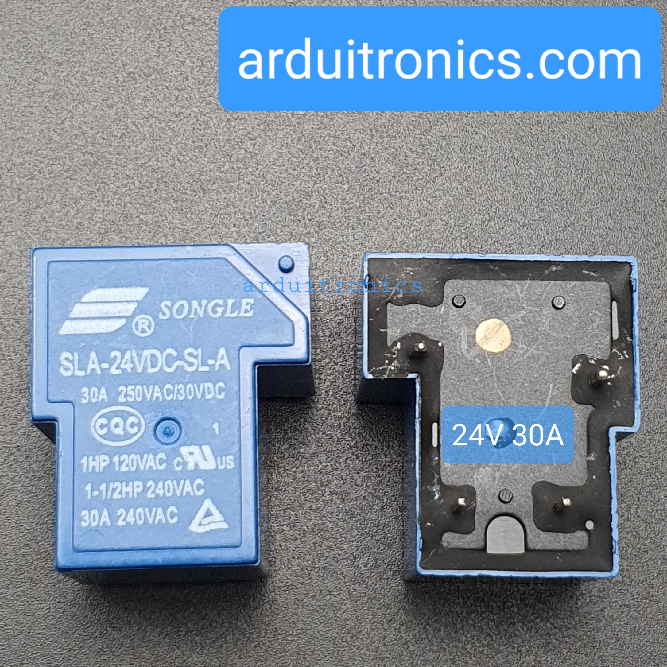 หัวรีเลย์ Relay 24V 30A แบบ 4 ขา รุ่น SLA-24VDC-SL-A ( ยี่ห้อ Songle )