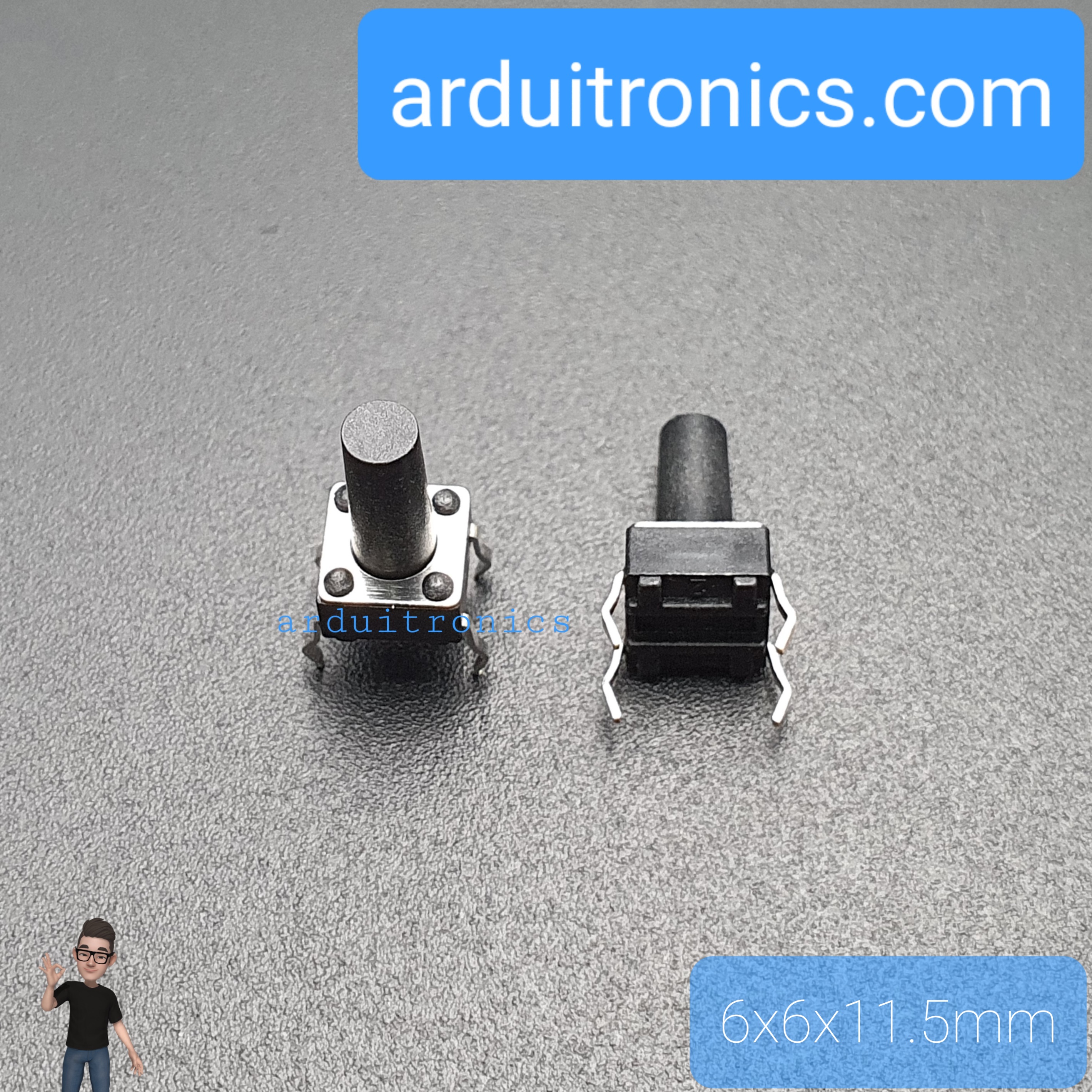 Tact Switch 6X6x11.5mm ไมโครสวิตช์ กดติดปล่อยดับ (หัวกลม)