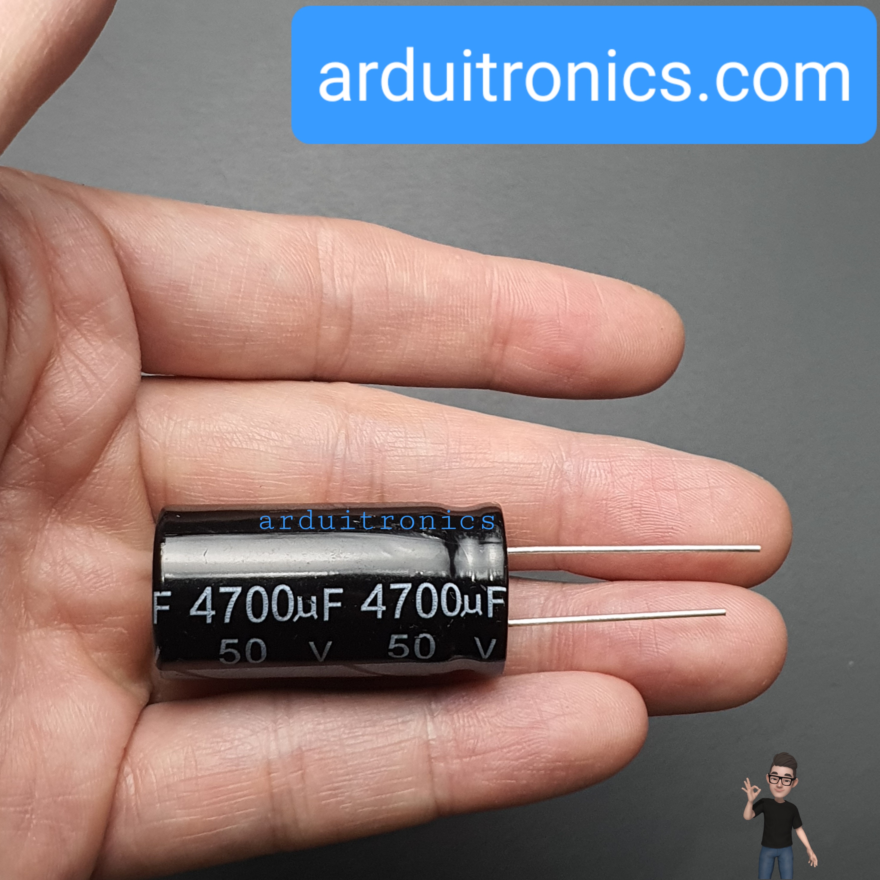 ตัวเก็บประจุ ตัวเก็บประจุแบบมีขั้ว Capacitor 4700uF 50V (1 ตัว)