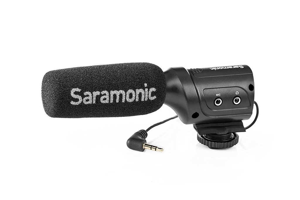 Saramonic SR-M3 ไมโครโฟนช็อตกันติดหัวกล้องไมค์คอนเดนเซอร์ทิศทางเป็นมิกเซอร์รวมเสียงไมโครโฟนสามารถเพิ่มไมค์ได้ 1 ช่อง