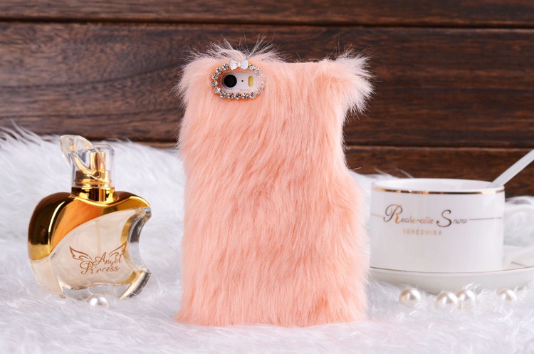 Pre-Order เคสโทรศัพท์มือถือแบบฝาหลัง Rabbit Hair ประดับเพขร สำหรับ iPhone 5/5s มี 6 สีจ้า