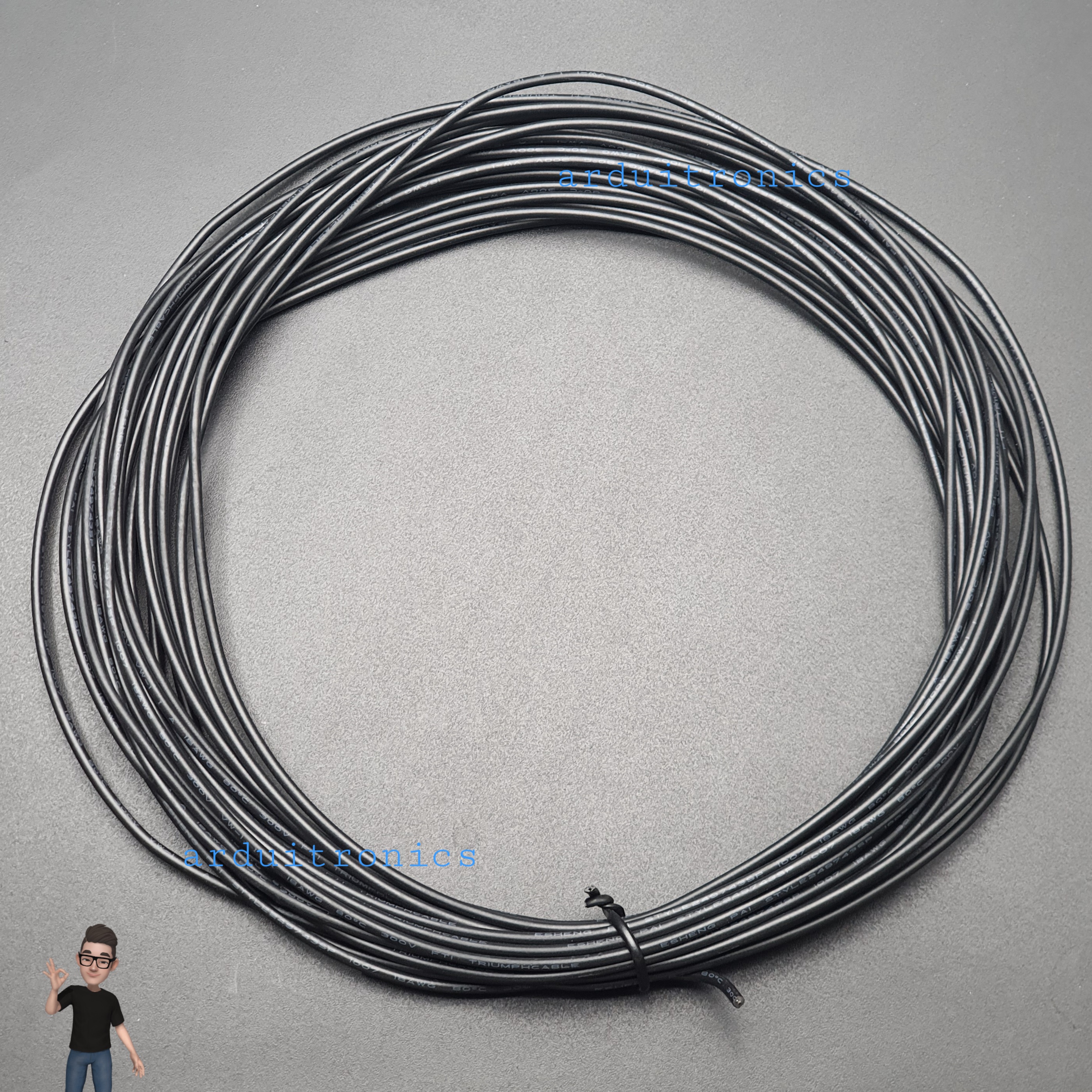 [ชุด 8 สี] สายไฟอ่อนใส้เต็ม 18AWG UL1007 ยาว 10 เมตร (แดง ดำ เหลือง น้ำเงิน เขียว ขาว ส้ม เหลือง-เขียว)