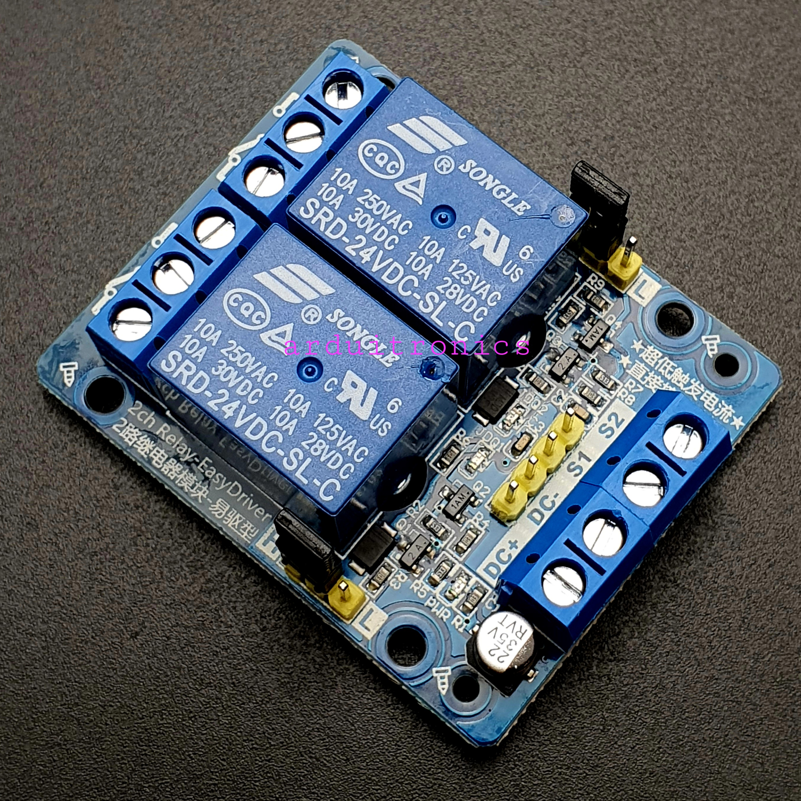 2 Channel Relay Module 24V (High/Low Level Trigger)