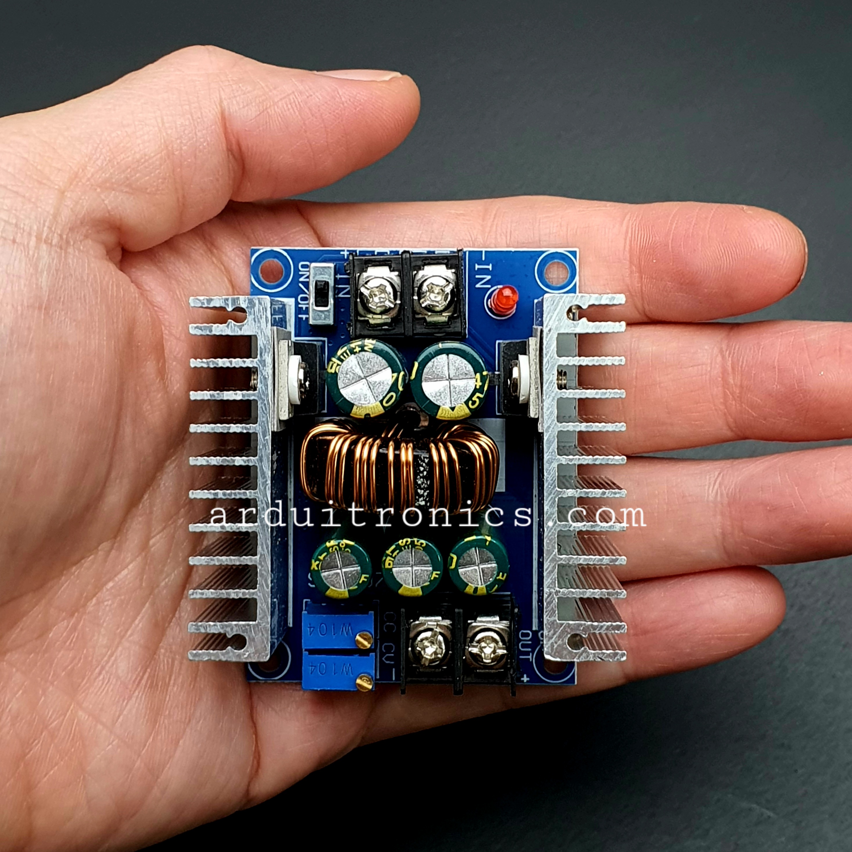 DC-DC 20A 300W Step Down Buck Converter PCB สีน้ำเงิน