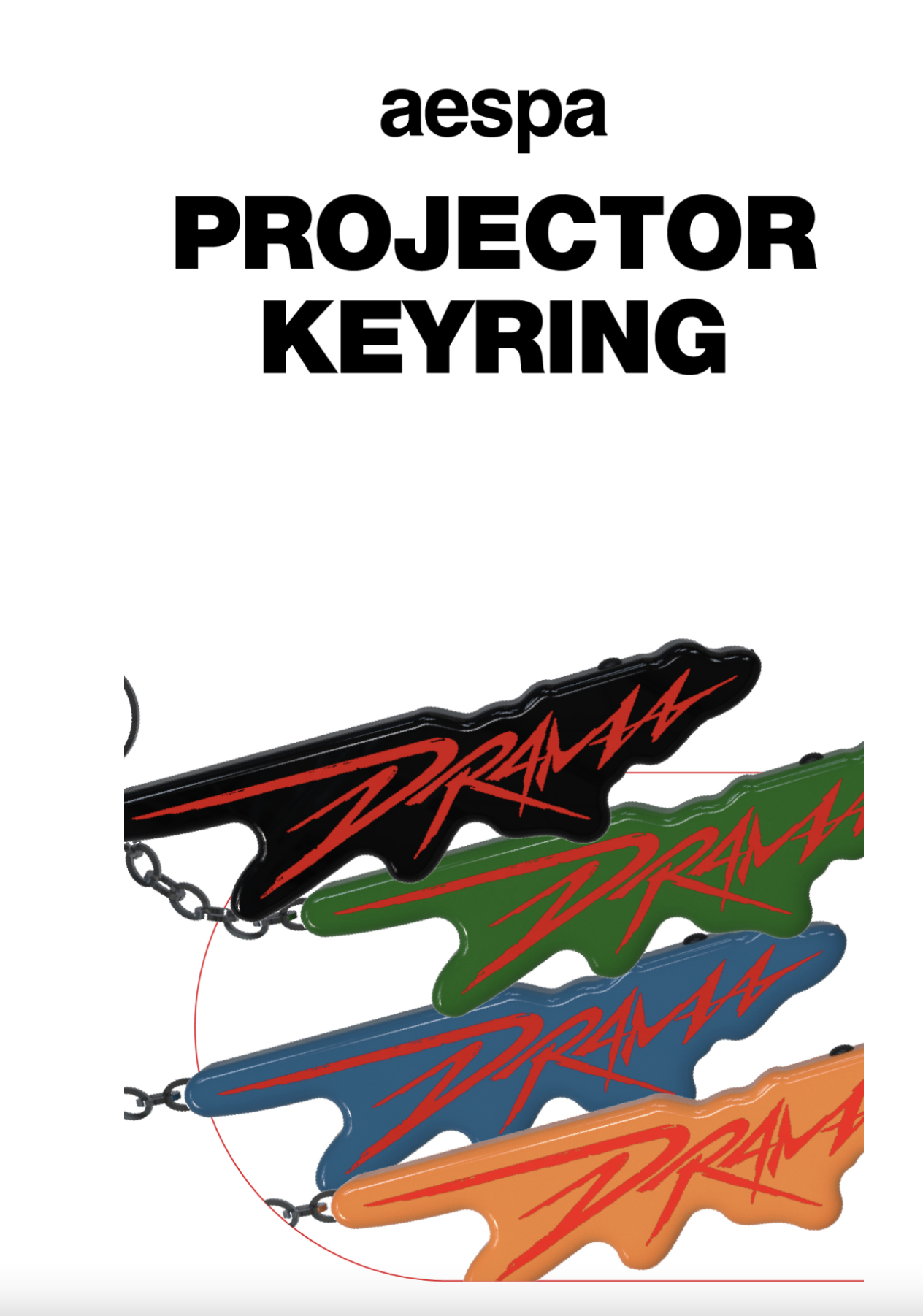 aespa -aespa The 4th Mini Album - 'Drama’ WHITE Ver. MD - Projector Keyring - ระบุชื่อที่ต้องกา