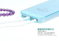 0.3mm Ultra Thin new fashion TPU cover for apple i phone 5 5s Soft GEL back case สีสกายบลู