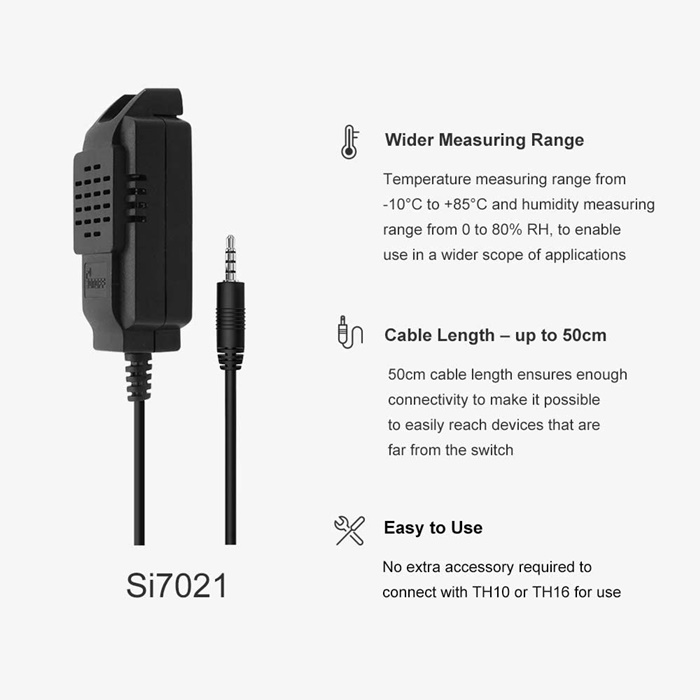 Sonoff Sensor Si7021 Temperature and Humidity Sensor เซนเซอร์อุณหภูมิและความชื้นสำหรับ Wifi Smart Plug ให้เปิด/ปิด ตามอุณหภูมิความชื้นที่ตั้งไว้