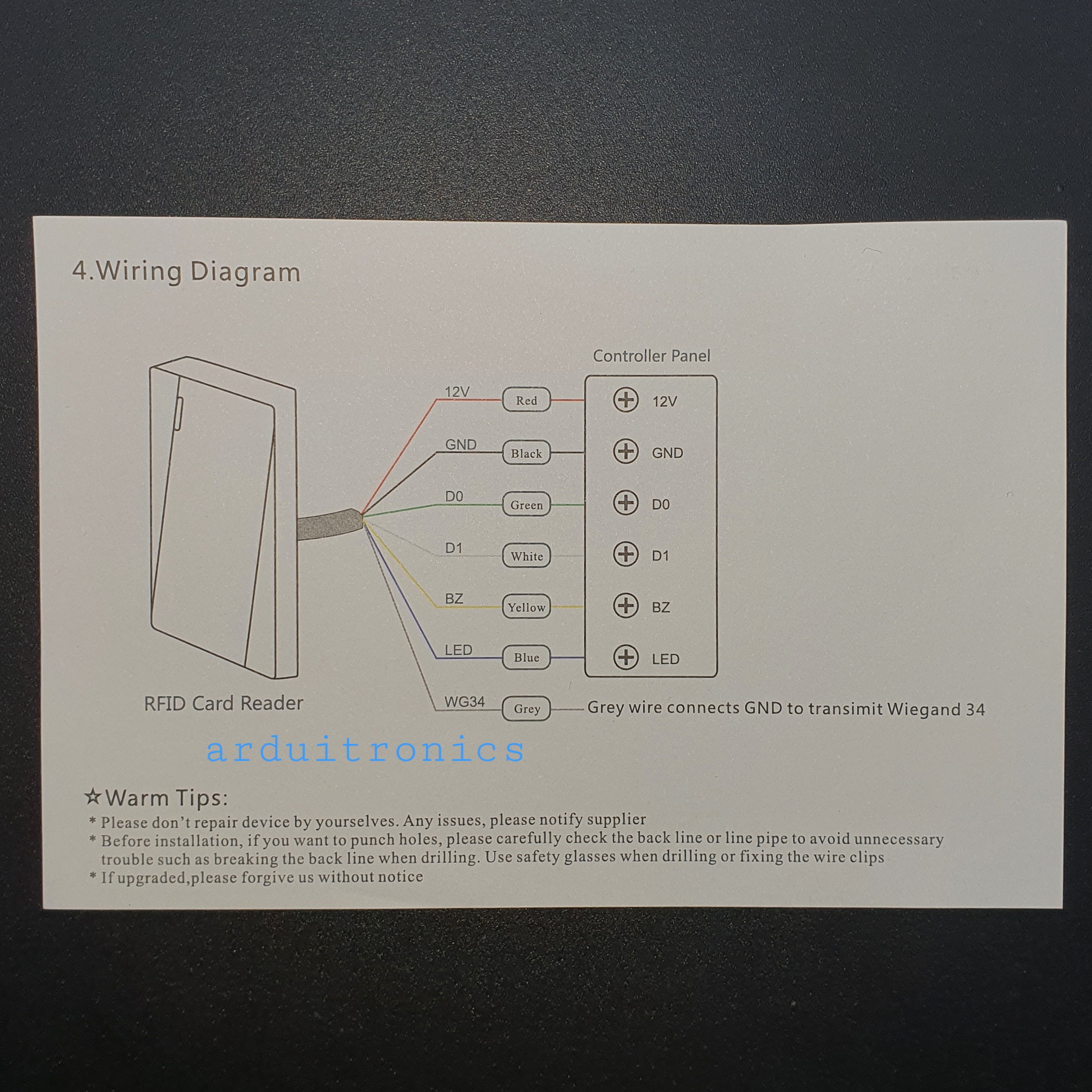 HIP RFID Card Reader CMS201 (WG26, 12V, 125 kHz)