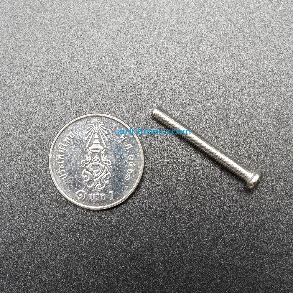 สกรู หัวกลม เกลียว แฉก Stainless Steel Cross Head Screw M3 25mm (5 ตัว)