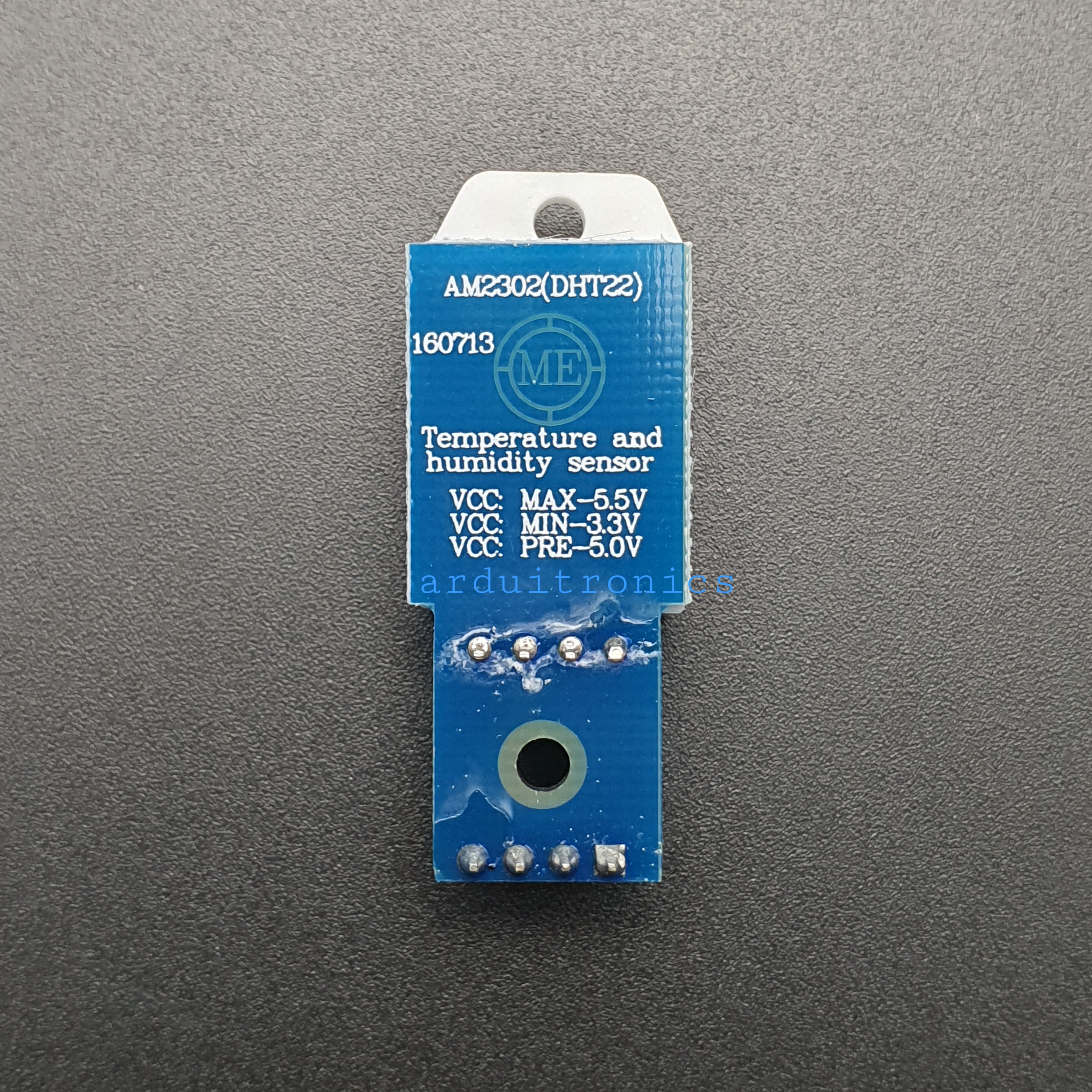 DHT22 AM2302 เซนเซอร์วัดอุณหภูมิและความชื้น DHT22 Module สำหรับ Arduino ( บนกรอบเซนเซอร์มีพิมพ์ ยี่ห้อ ASAIR AM2302) PCB สีน้ำเงิน