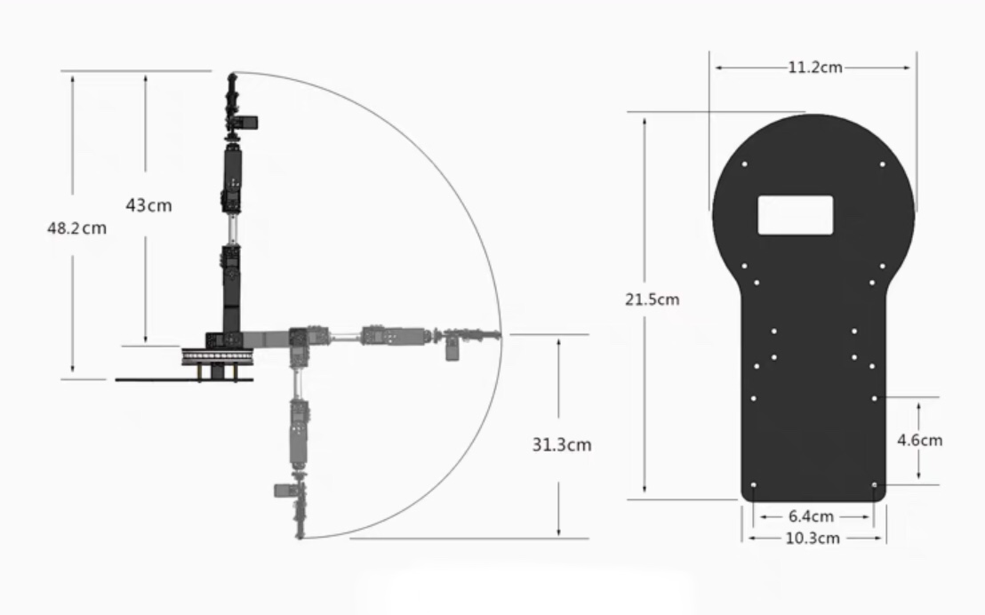 ชุดโครงแขนกลหุ่นยนต์ Arm Robot 6 DOF Arduino สีดำ โลหะ