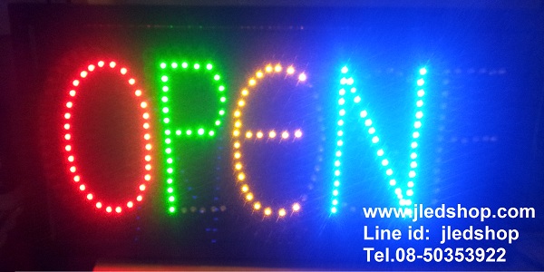 ป้ายไฟOPEN-CLOSE 4สี ปรับสวิทช์เลือกข้อความ