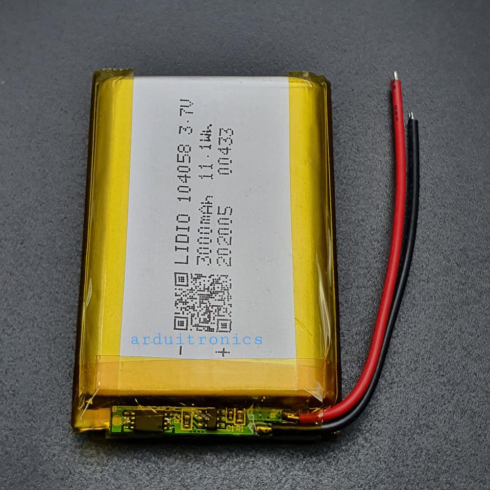 3.7V 3000mAh Lithium Battery Rechargeable Polymer (LiPo) ถ่านชาร์จ Li-ion 3.7V ความจุ 3000mAh 104058